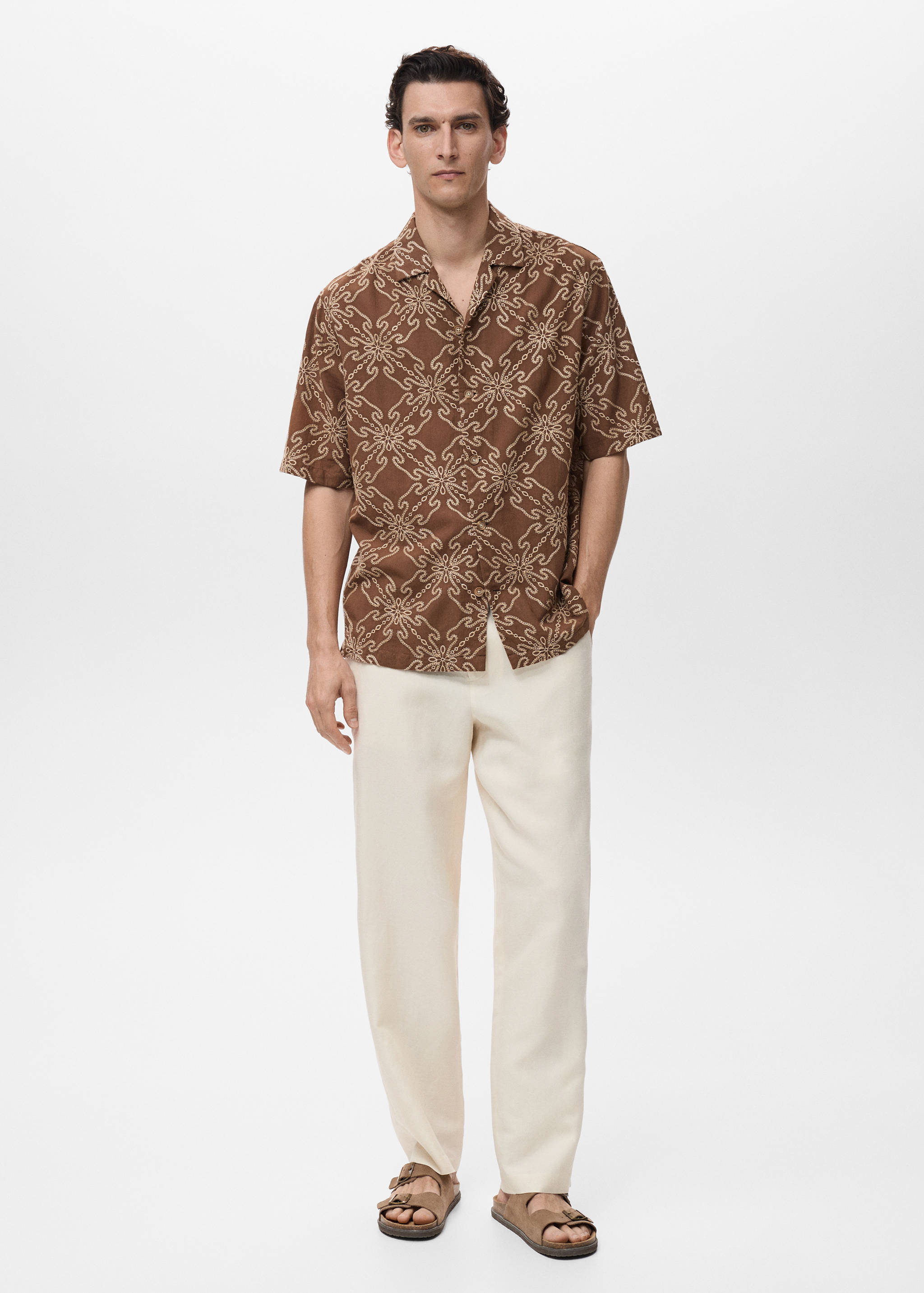 Chemise brodée manches courtes - Plan général