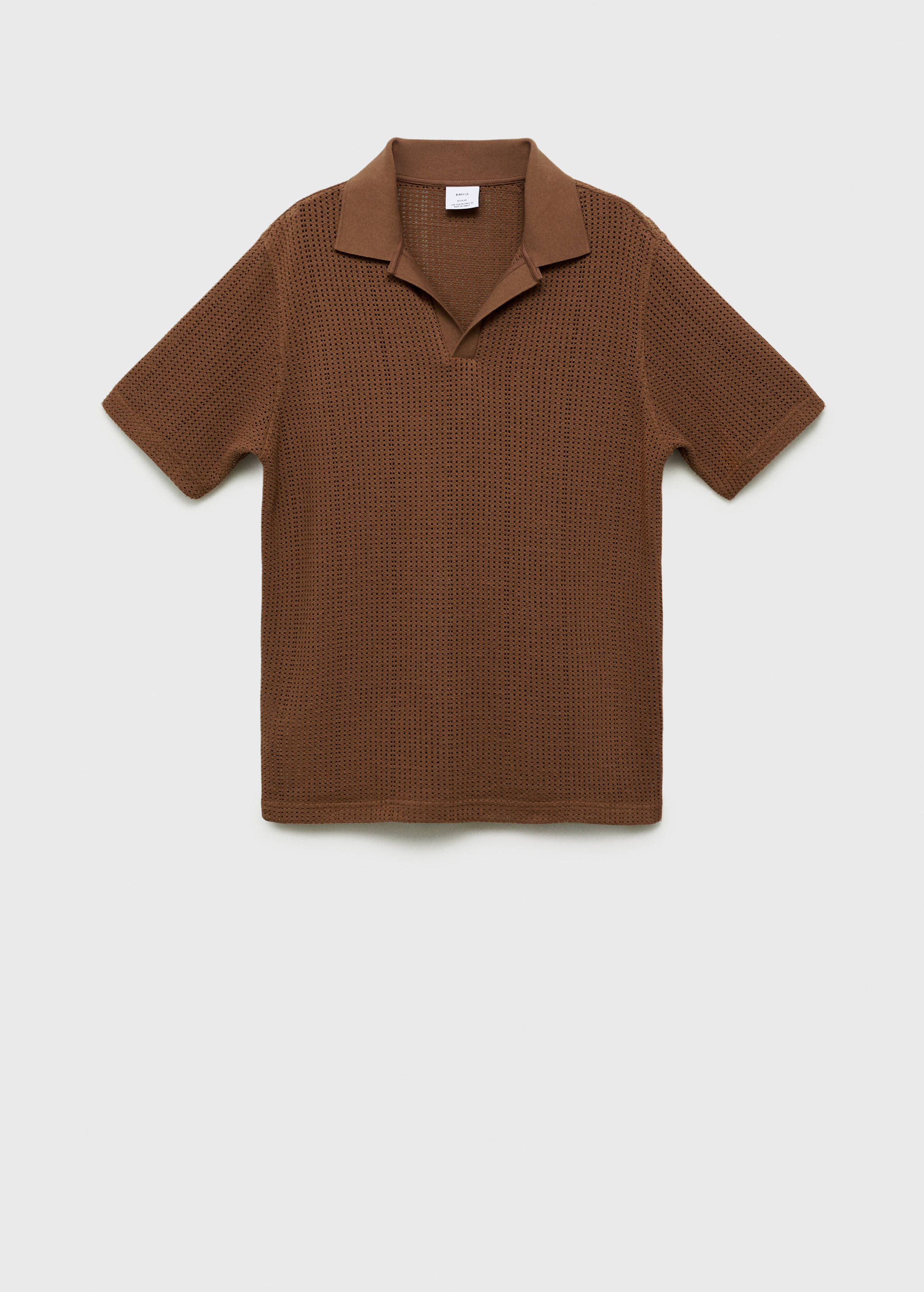 Cotton knitted polo shirt with lace accents - Article without model
