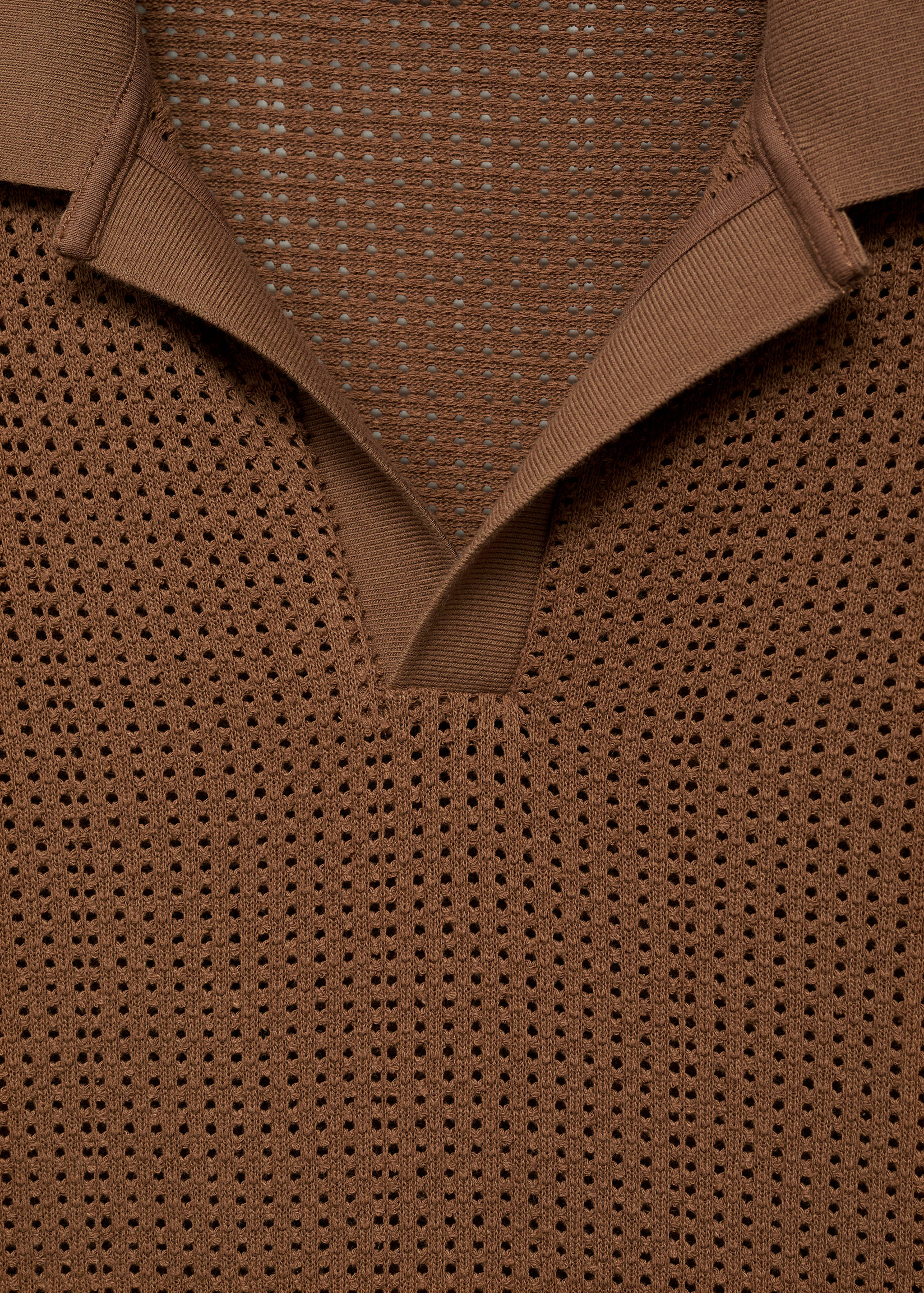 Cotton knitted polo shirt with lace accents - Details of the article 8