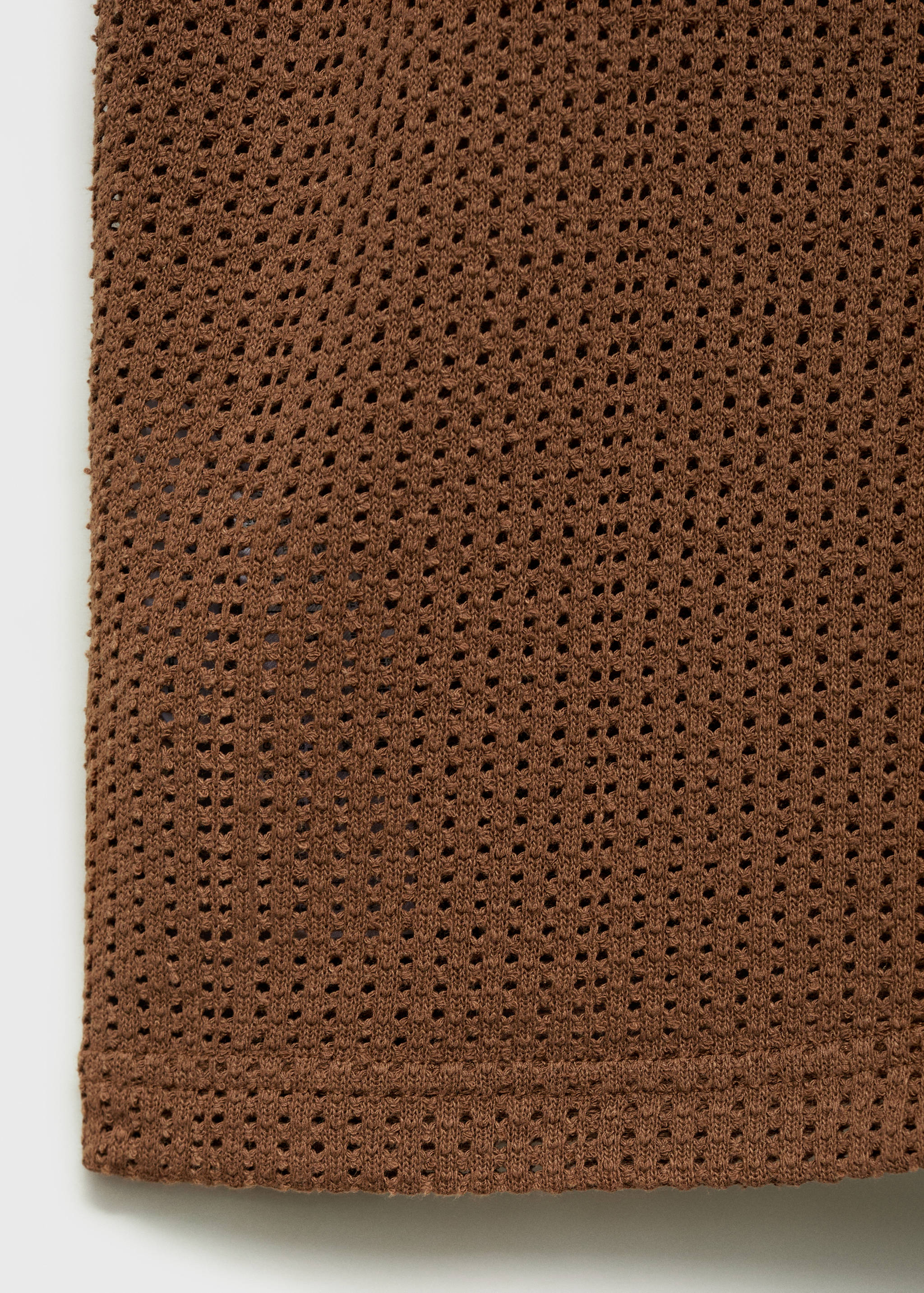 Cotton knitted polo shirt with lace accents - Details of the article 0