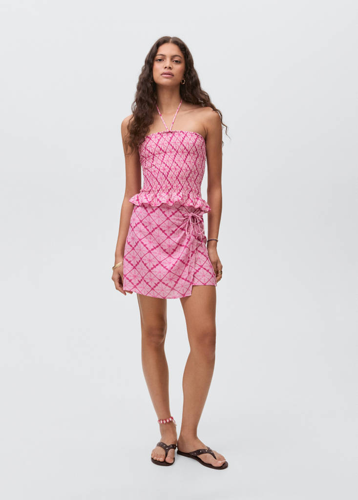 Wrap print skirt — Pink