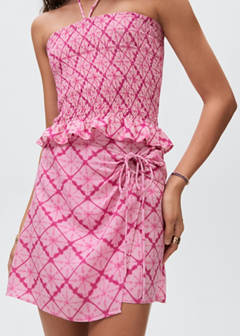 Wrap print skirt — Pink 6