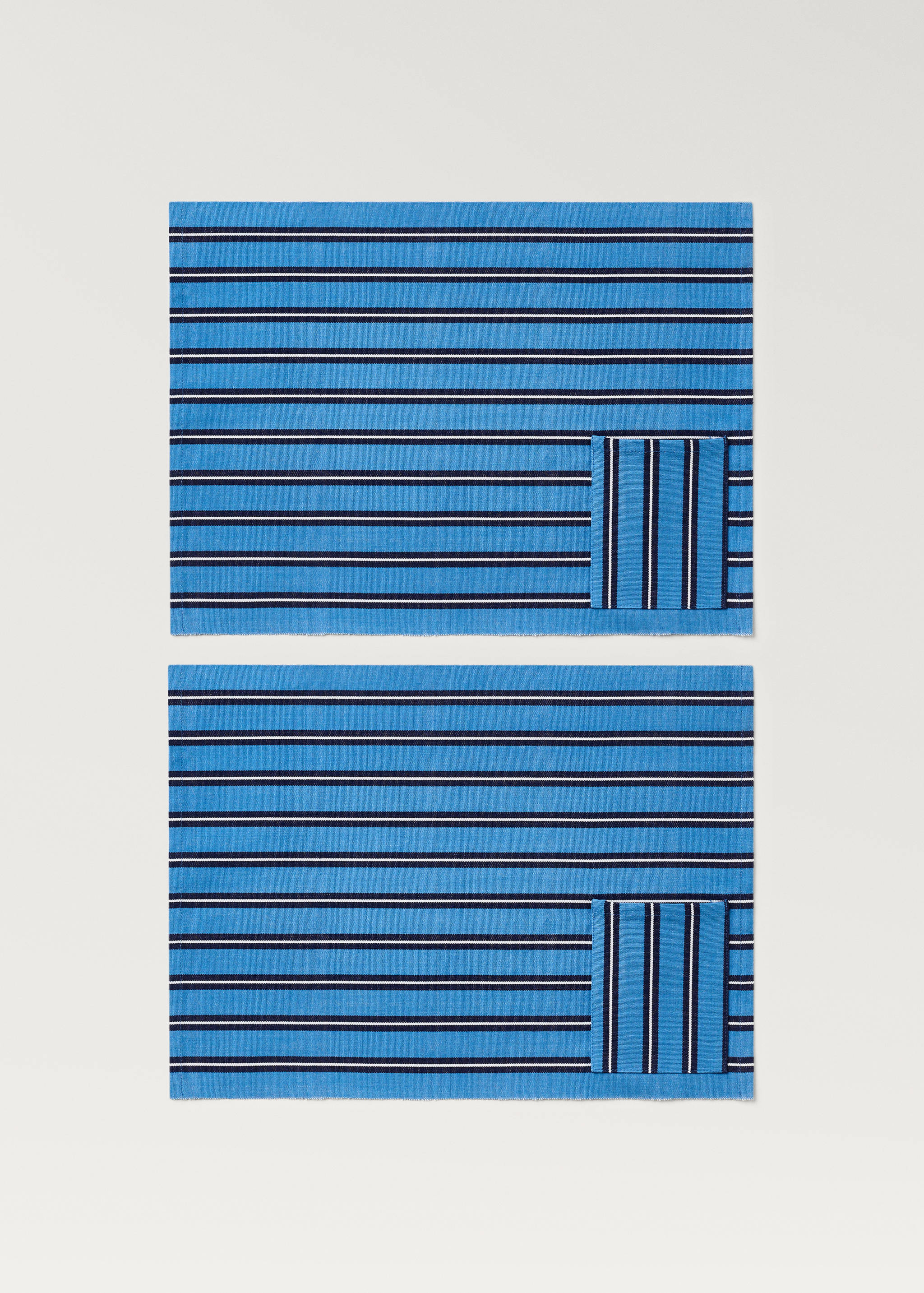 Cotton multi-striped placemats - Article without model