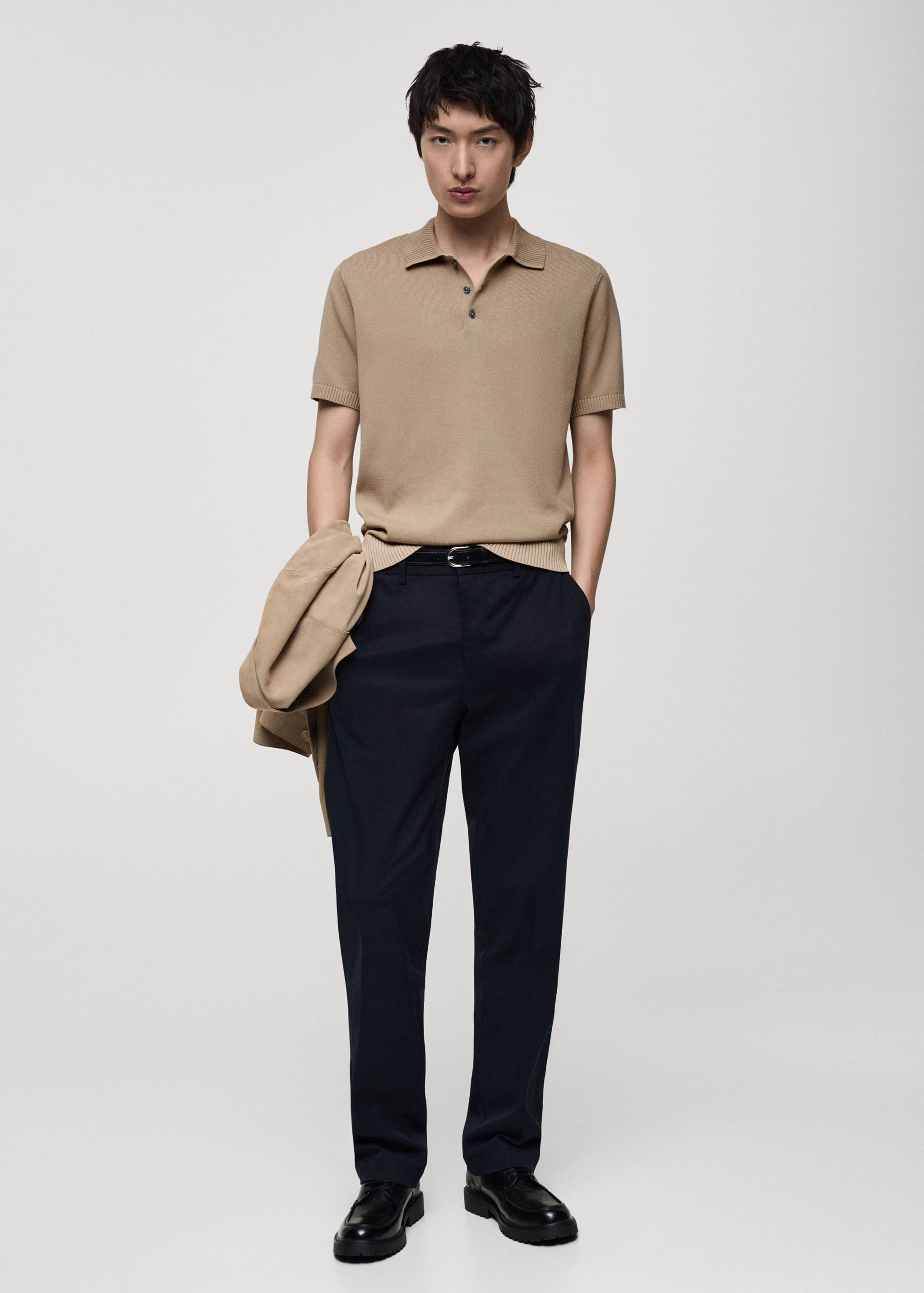 100% cotton knitted polo shirt - General plane