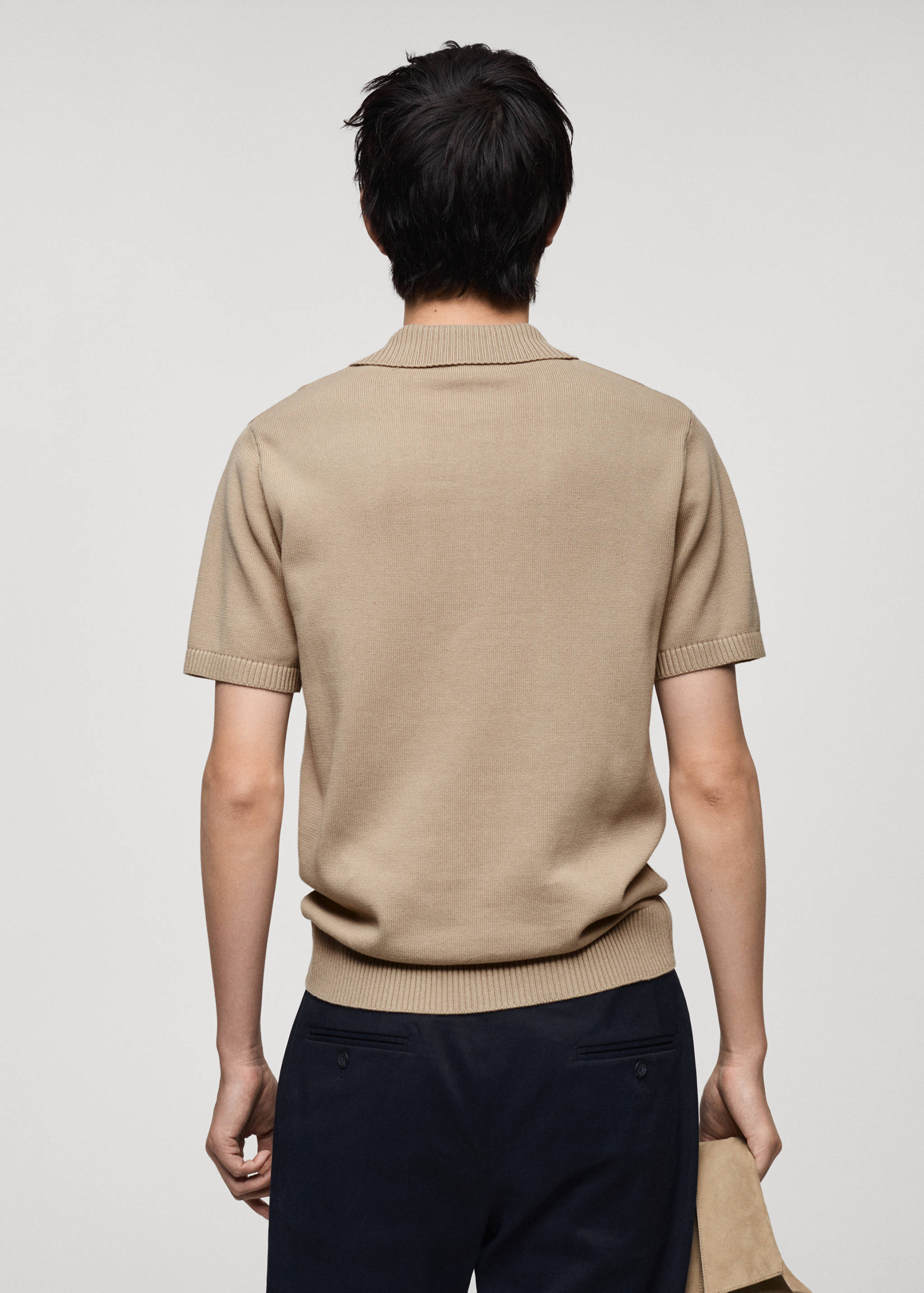 100% cotton knitted polo shirt - Reverse of the article