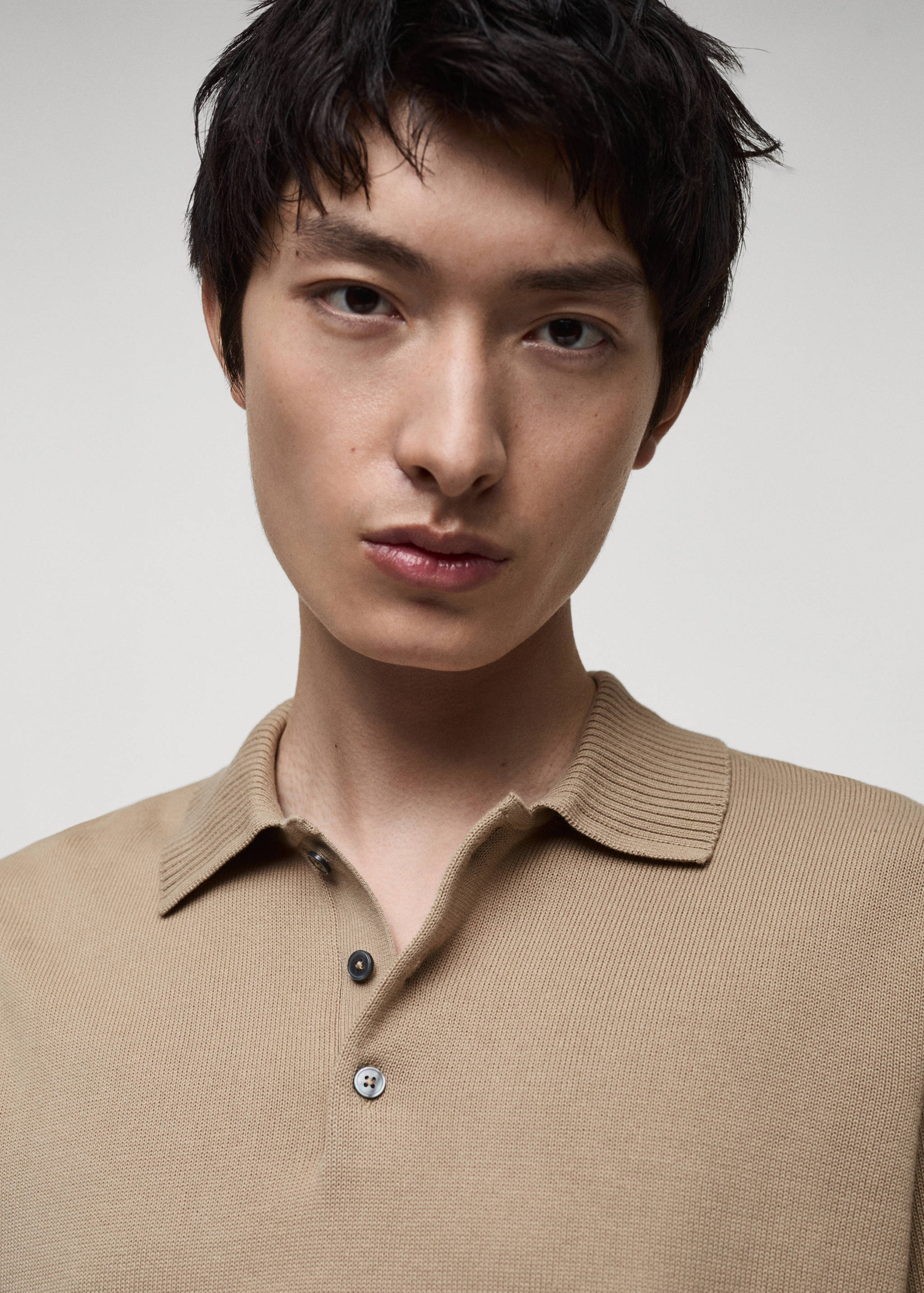 100% cotton knitted polo shirt - Details of the article 1