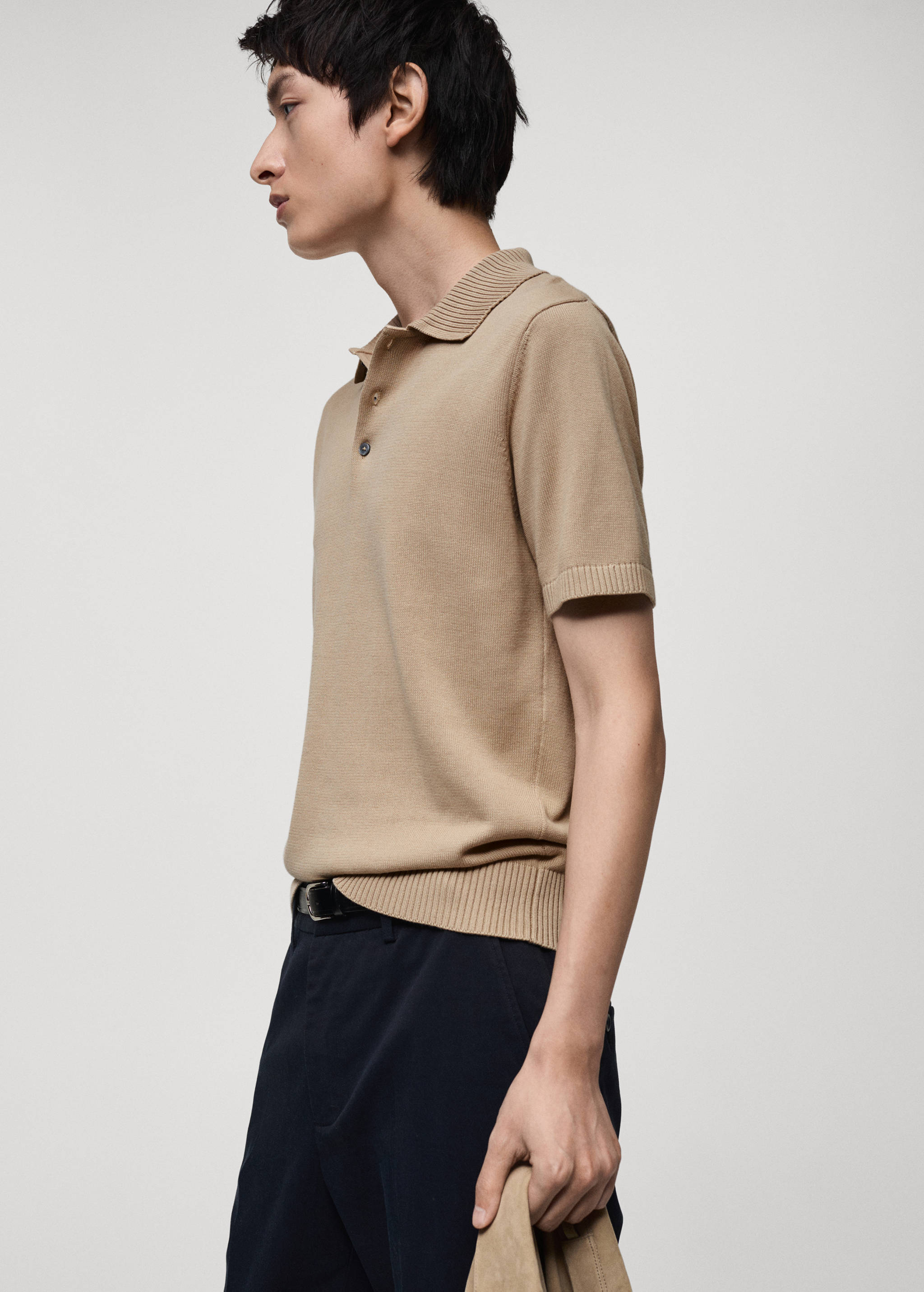 100% cotton knitted polo shirt - Details of the article 2