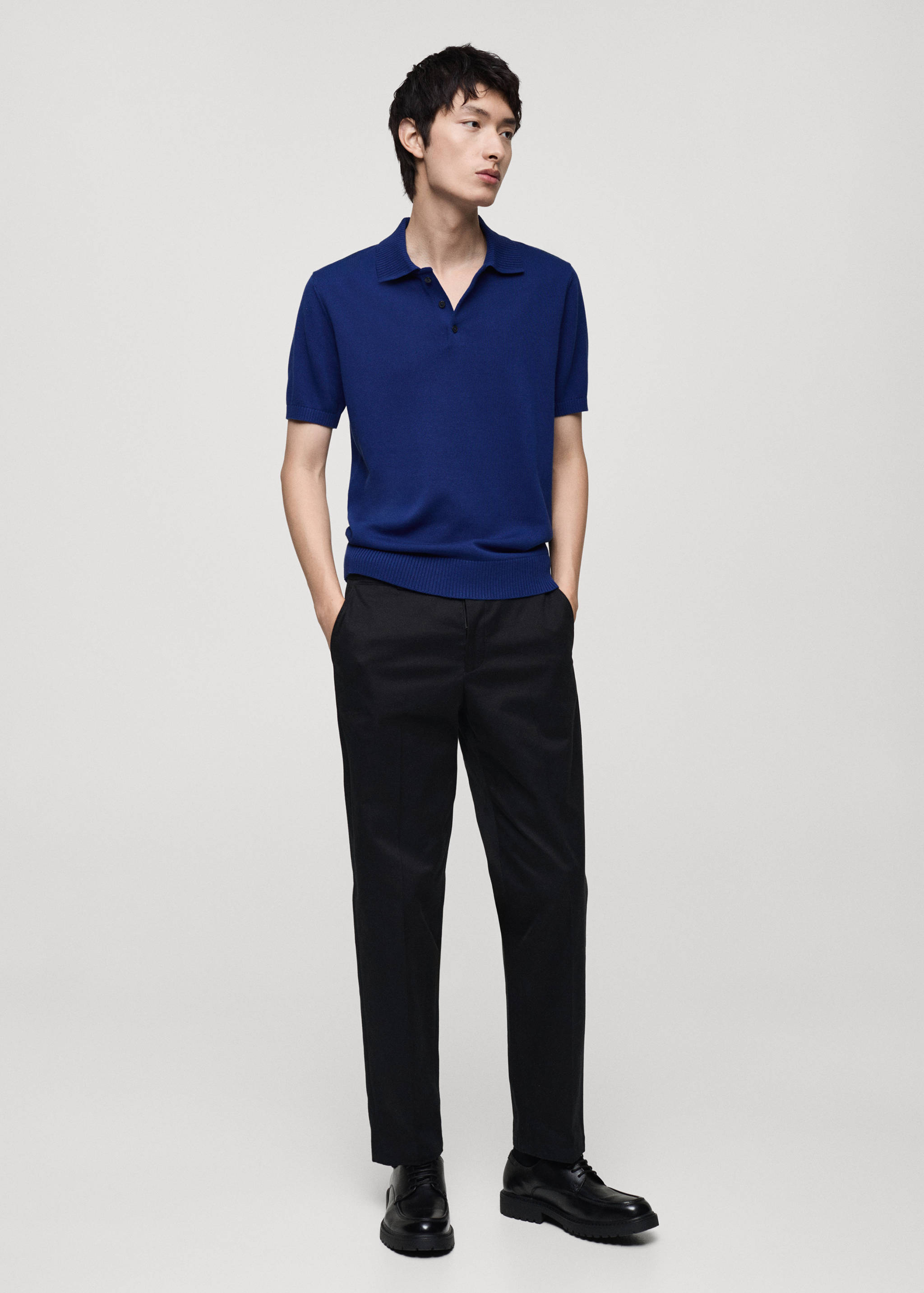 100% cotton knitted polo shirt - General plane