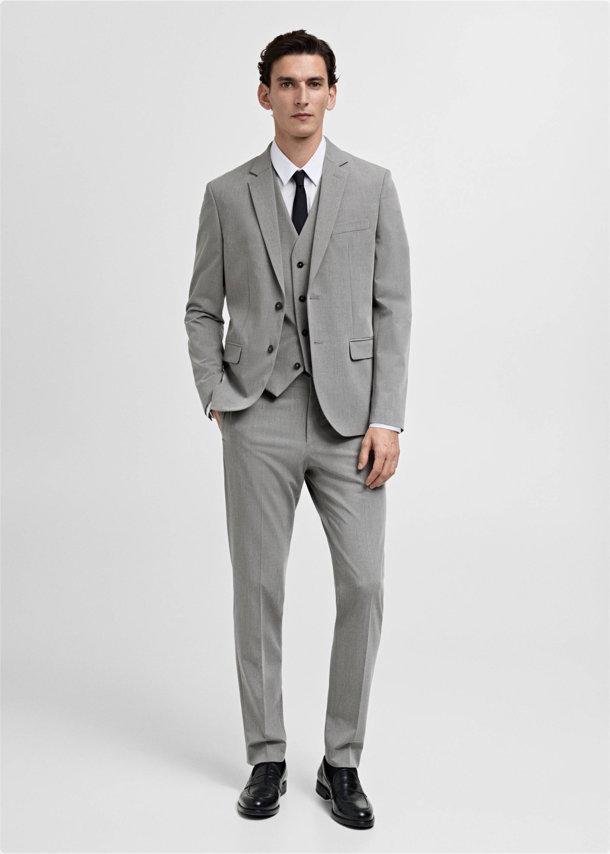 Chaleco traje París super slim fit - Plano general, Gris. Ref: 87040253-00.