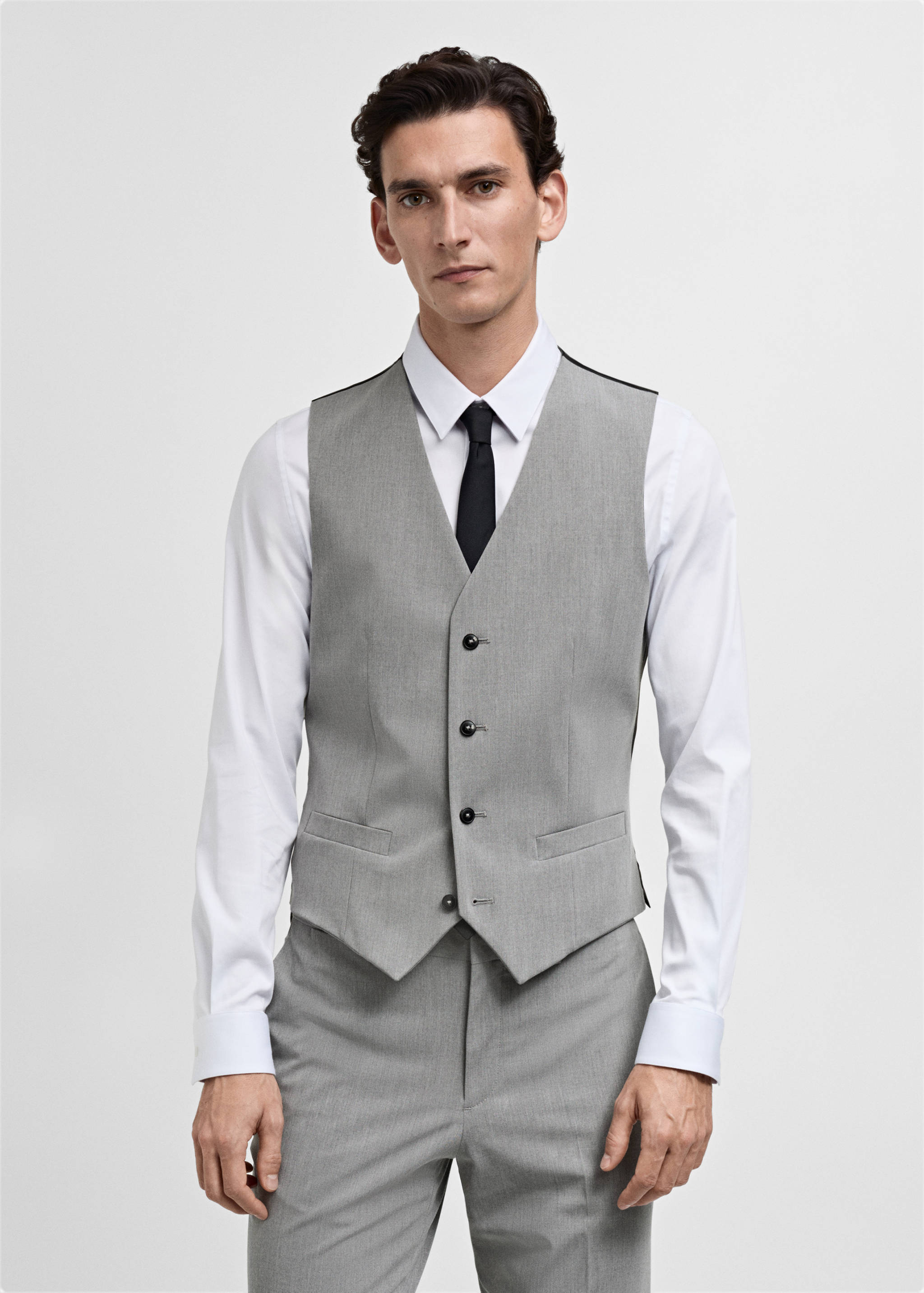 Paris super slim-fit suit waistcoat - Medium plane
