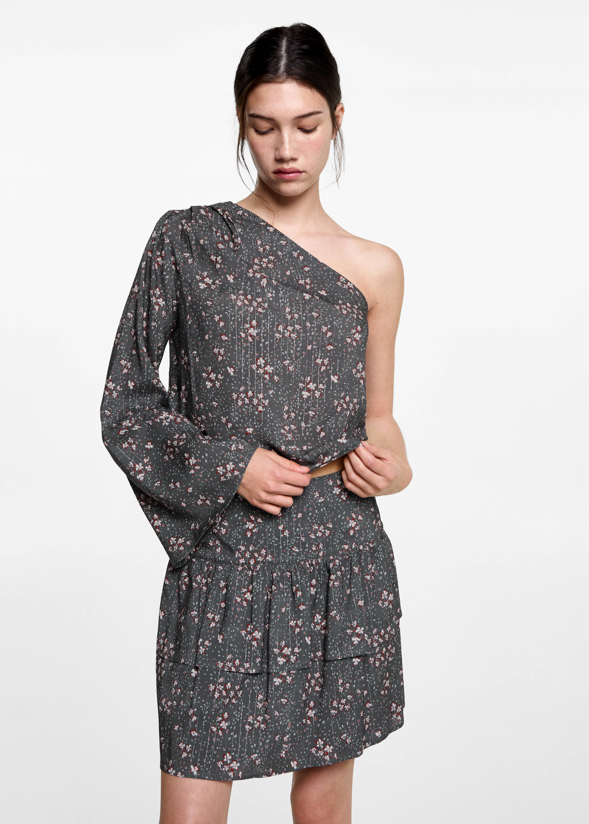 Asymmetrical printed blouse - Medium plane