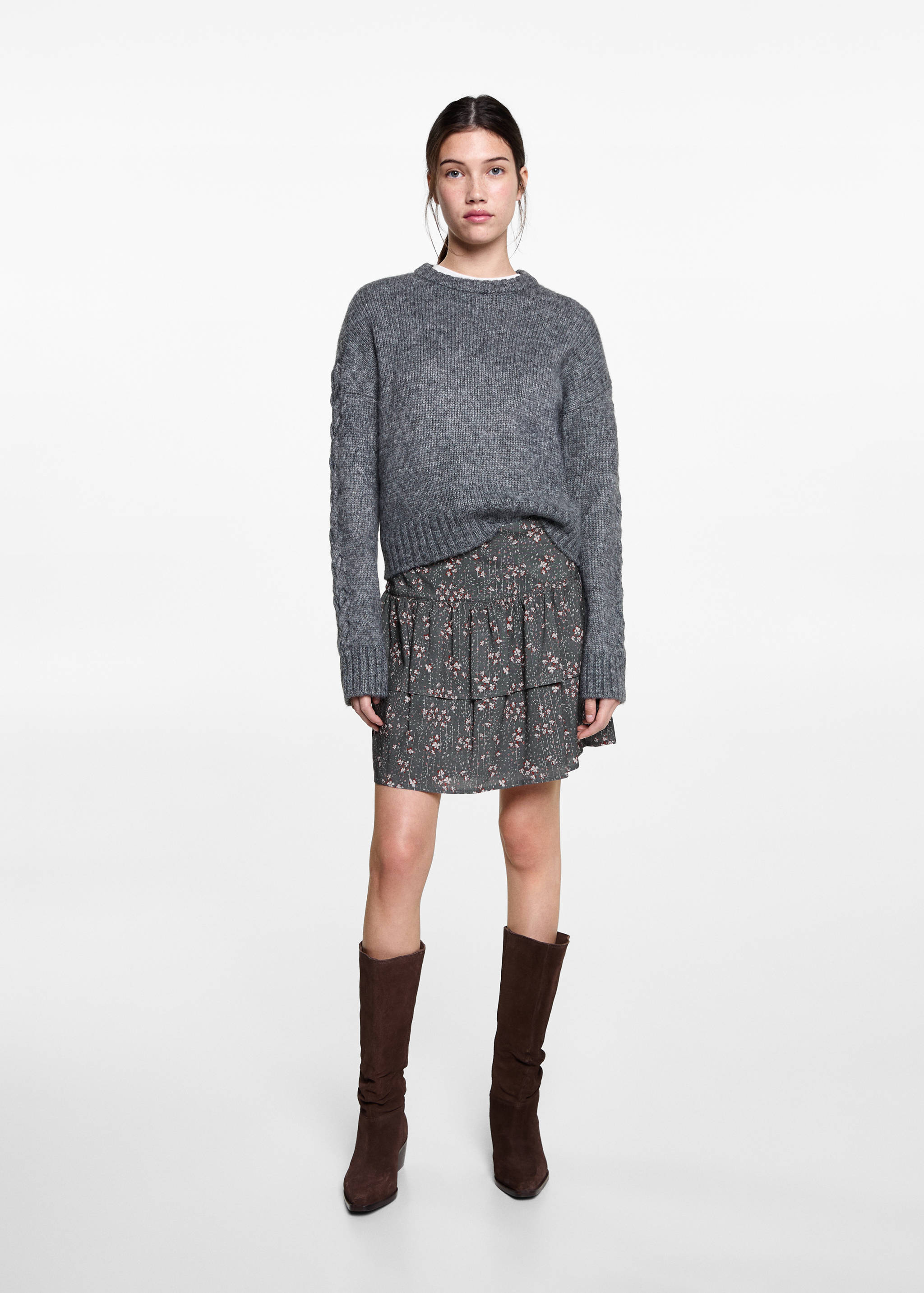 Printed skirt with ruffles - General plane