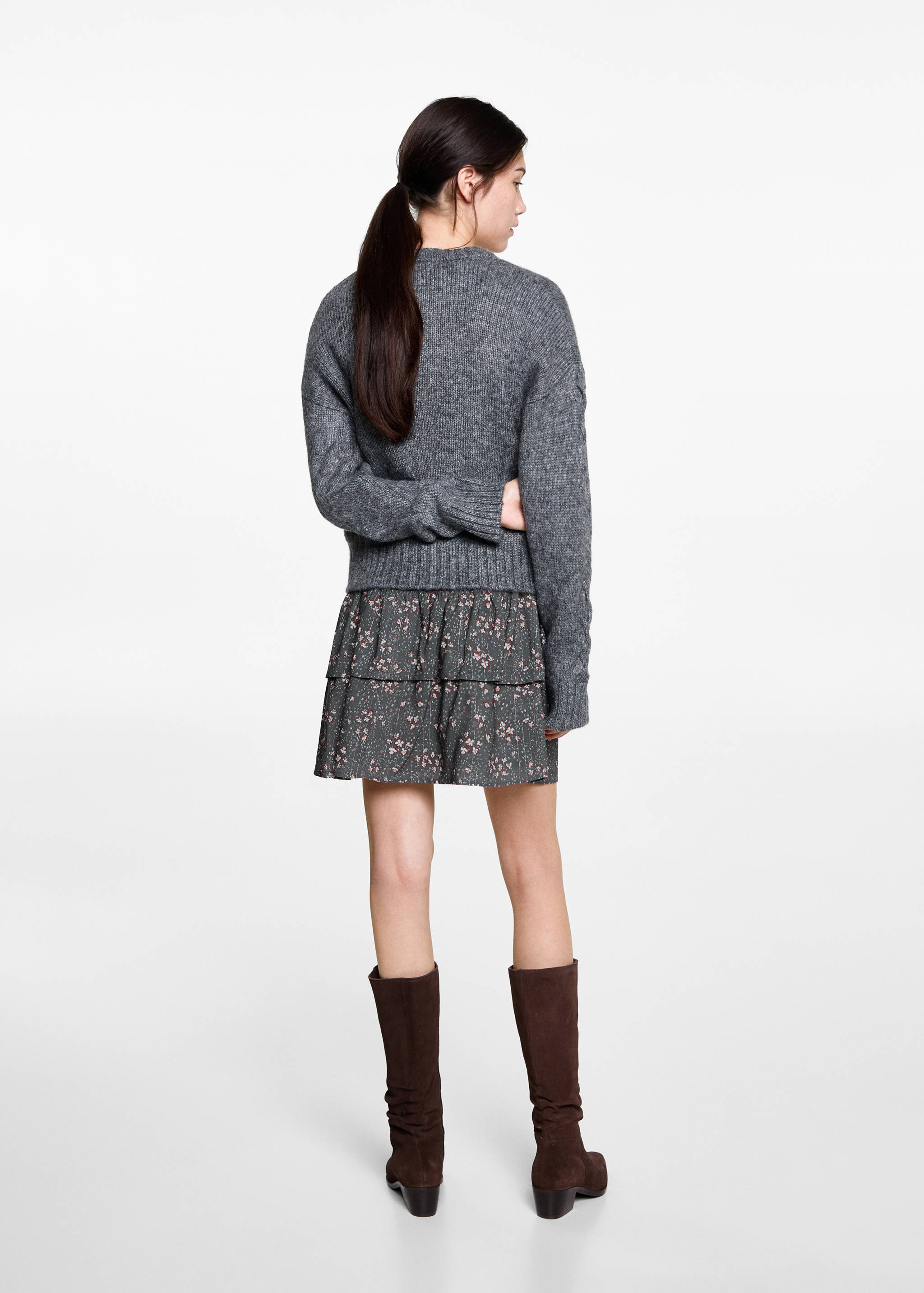 Printed skirt with ruffles - Reverse of the article