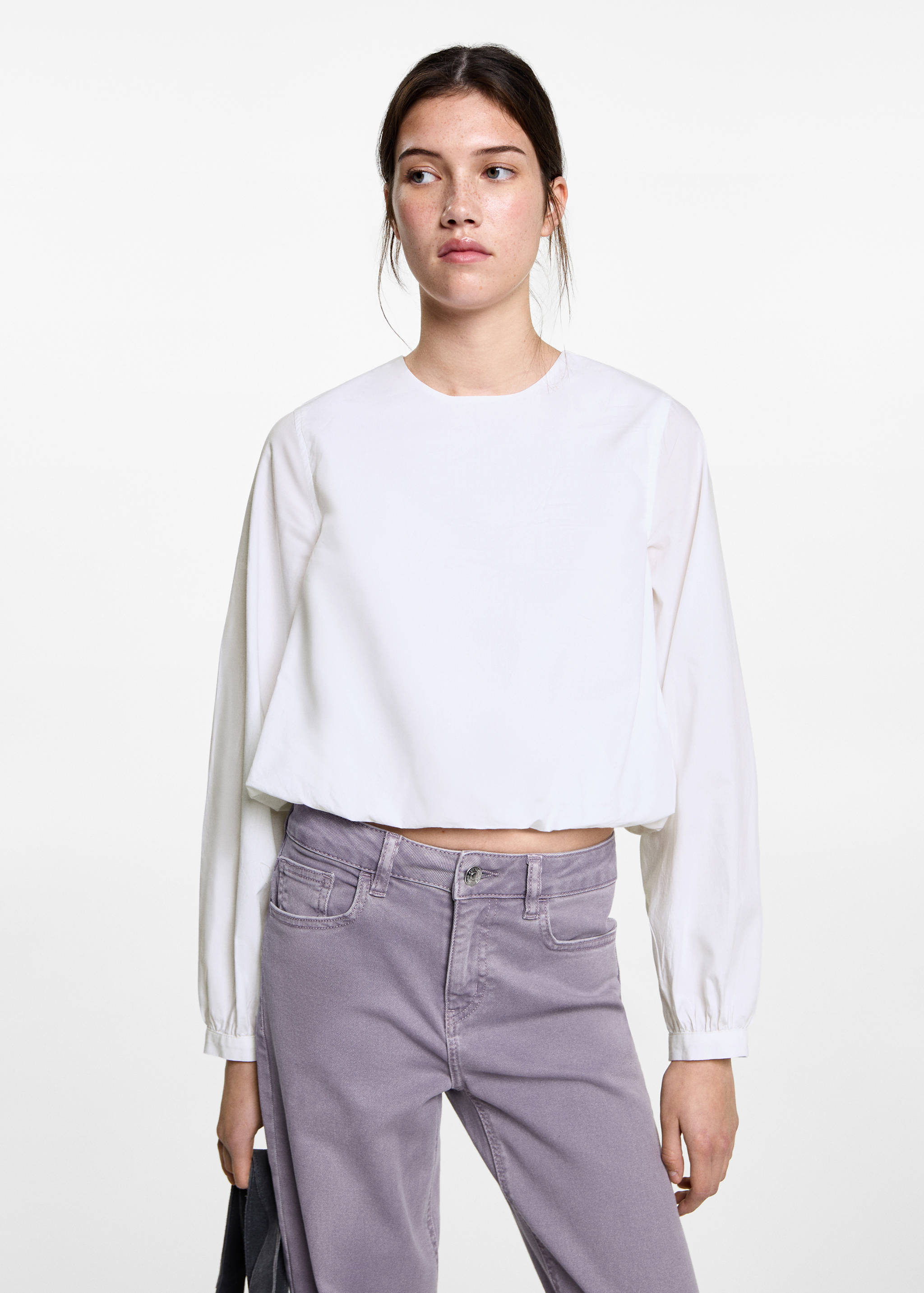 Puffed poplin shirt - Medium plane