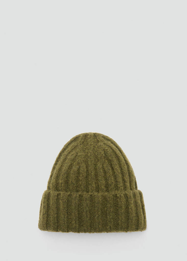 Ribbed knit beanie — Khaki