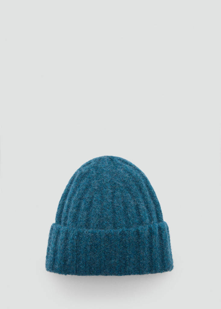 Ribbed knit beanie — Blue