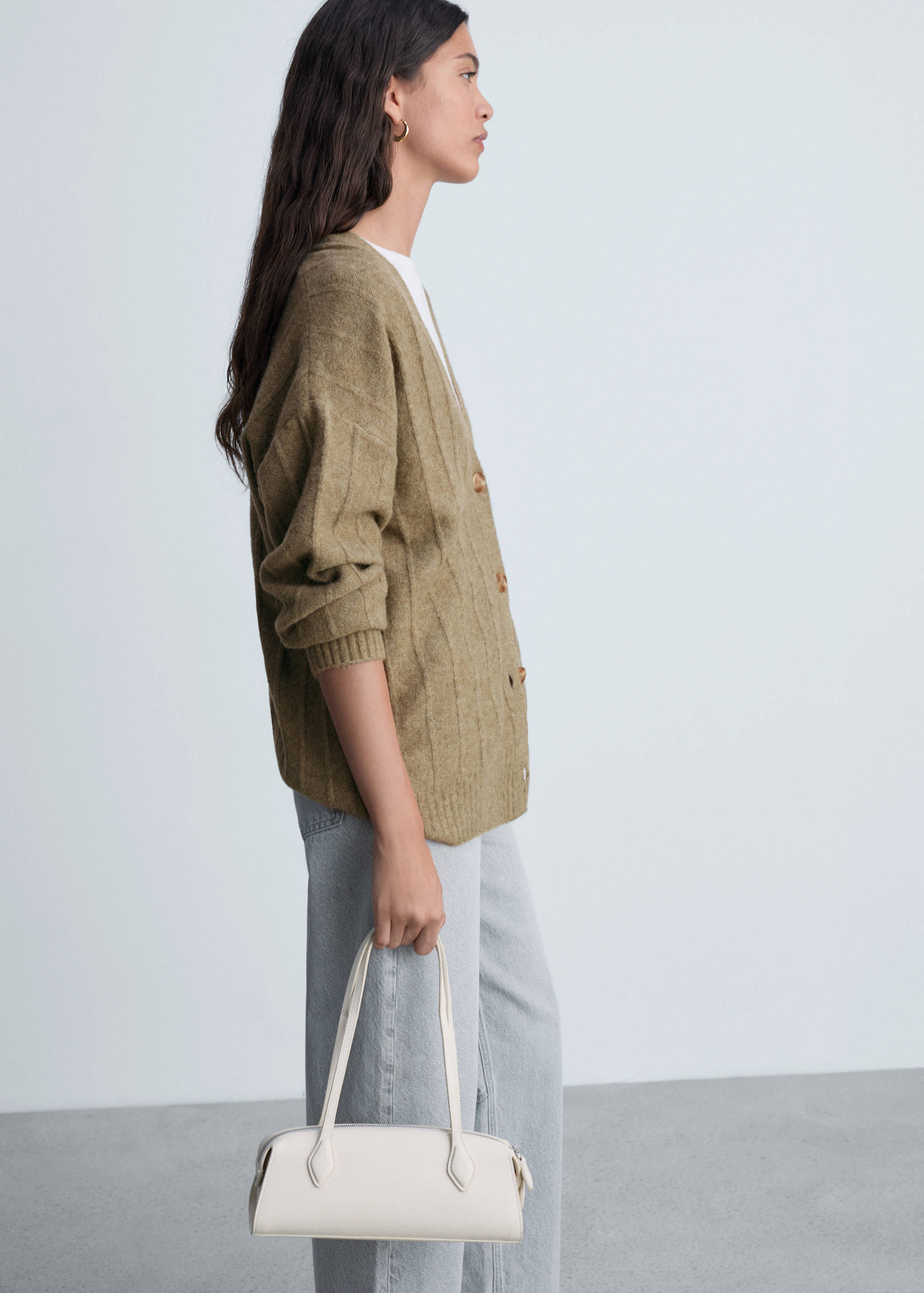 Cardigan long à boutons - Plan moyen