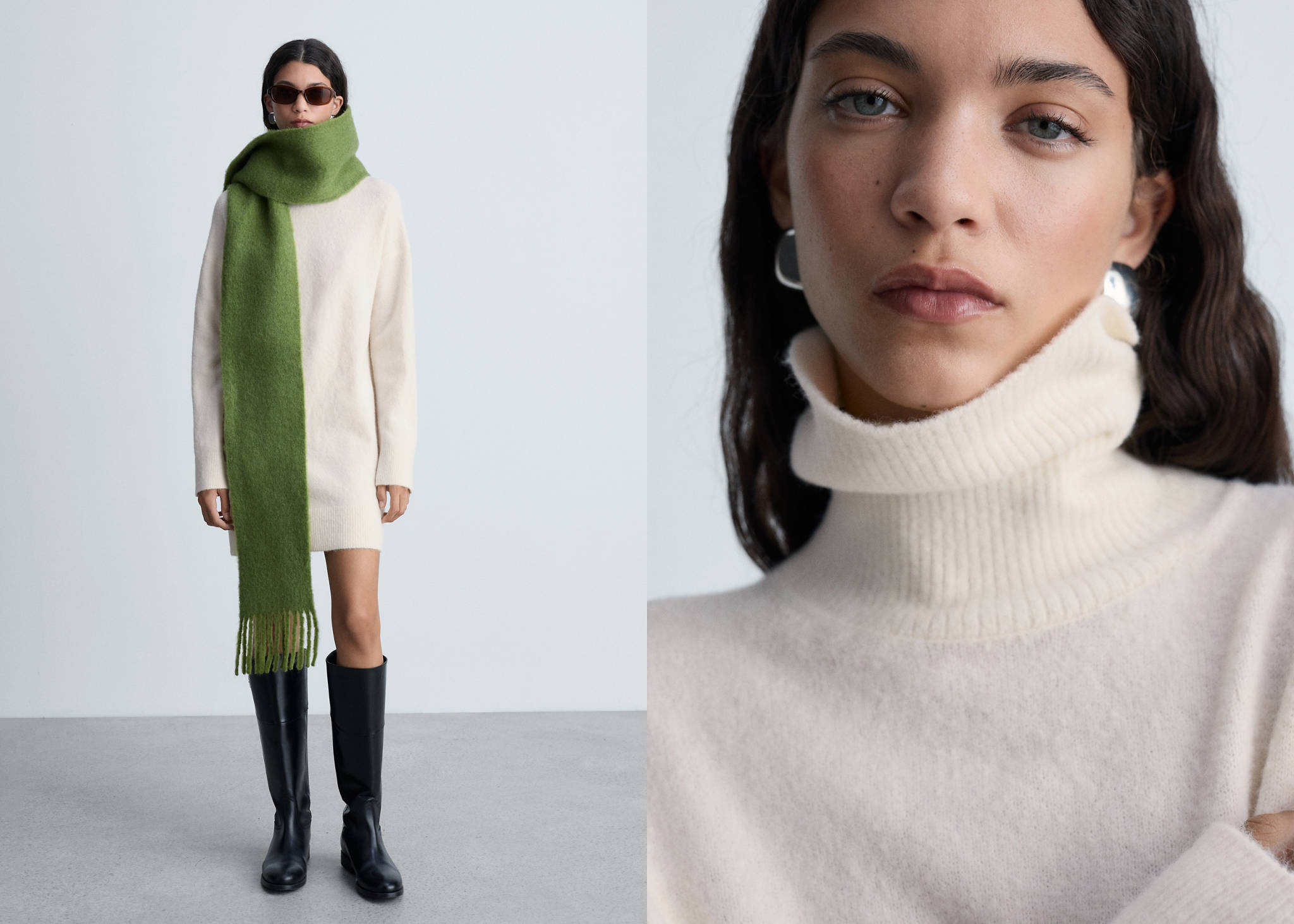 Knitted turtleneck dress - Panoramic plane