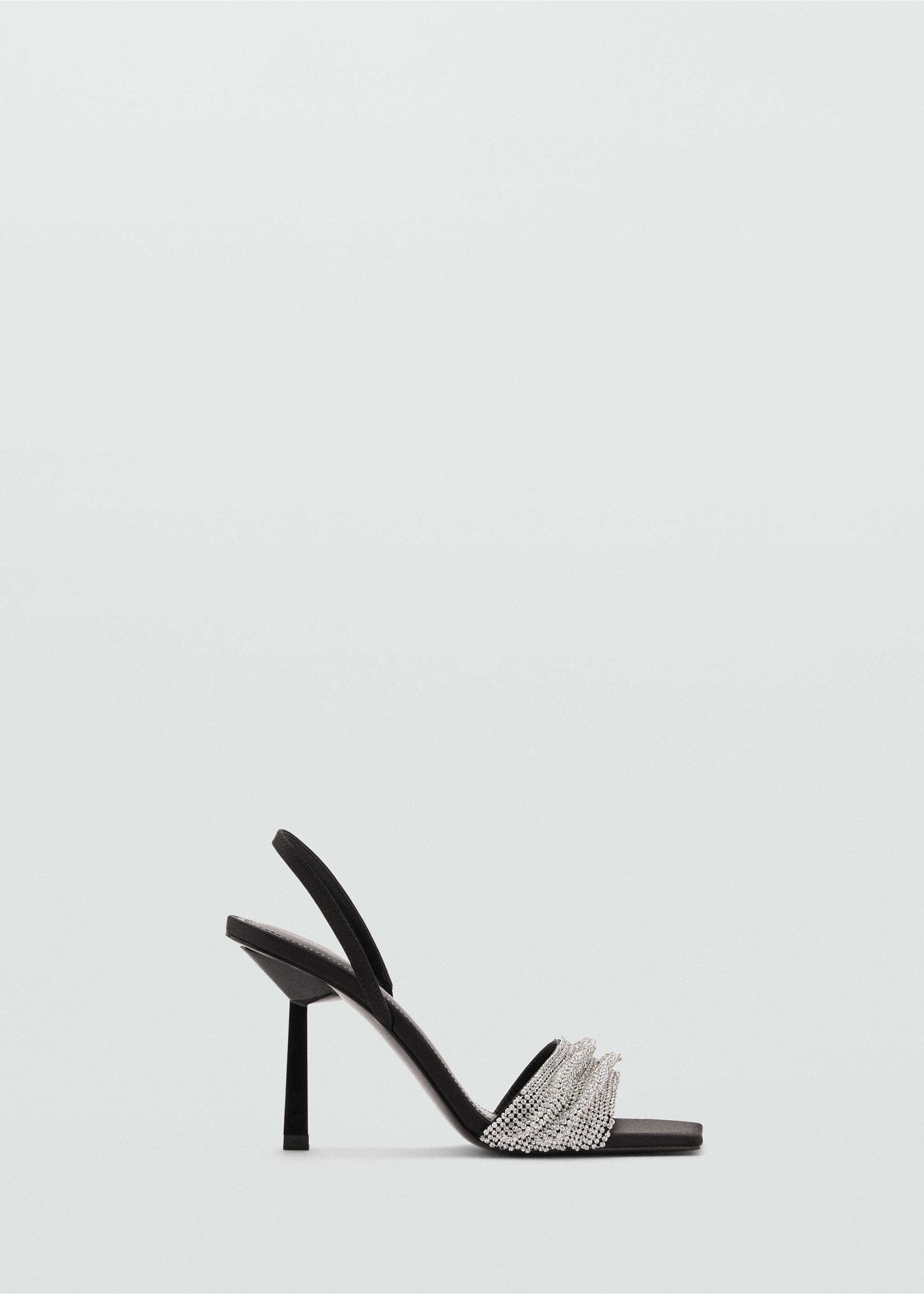 Heeled sandal with strass strap - Article without model, Black. Ref: 87040290-00.