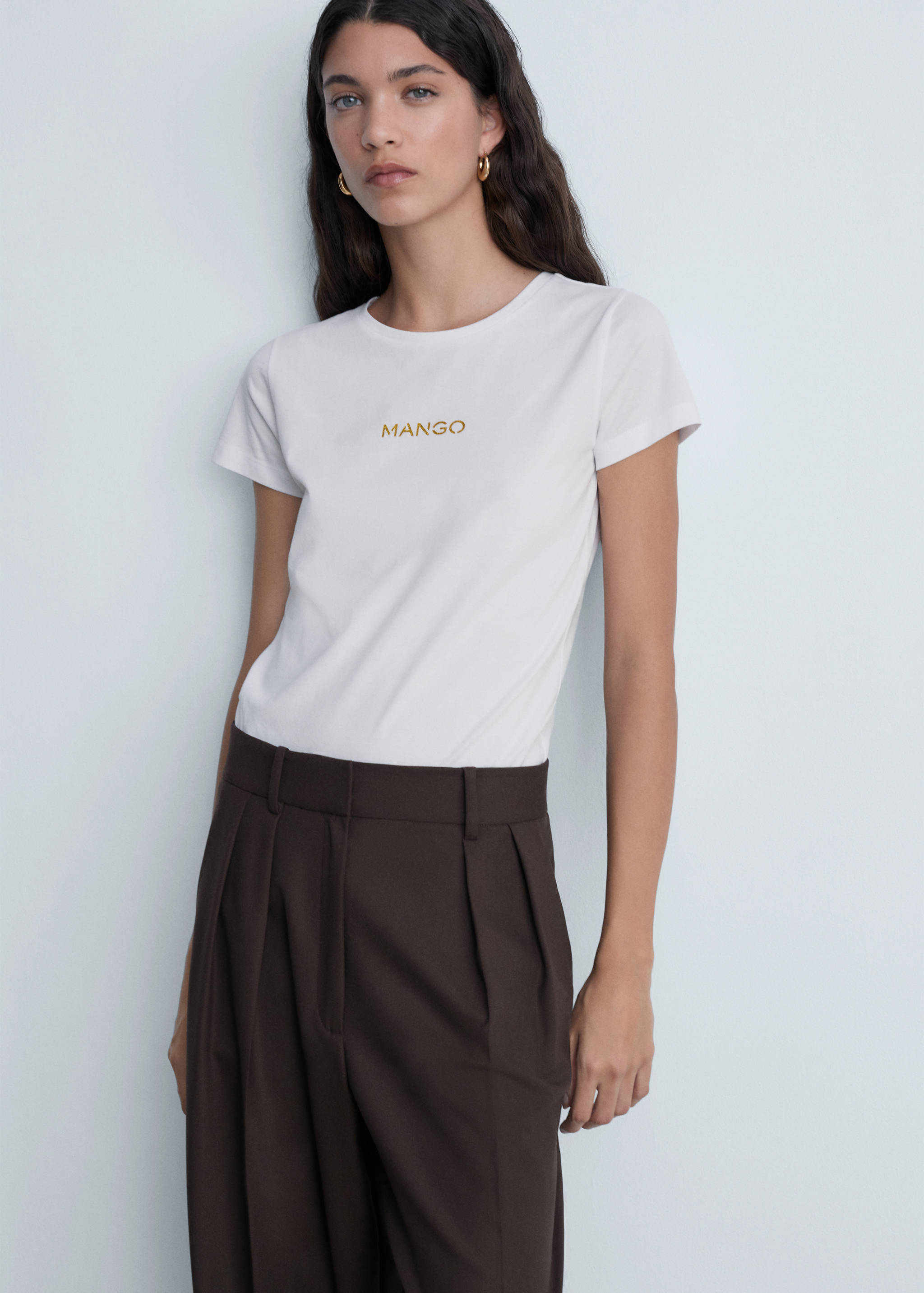 Logo print cotton t-shirt - Medium plane