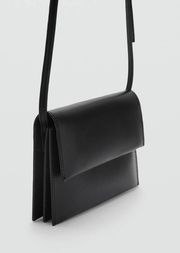 Crossbody bag with flap — Black