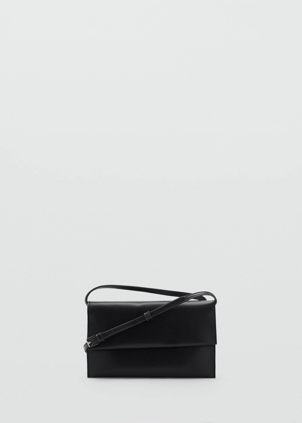 Crossbody bag with flap — Black