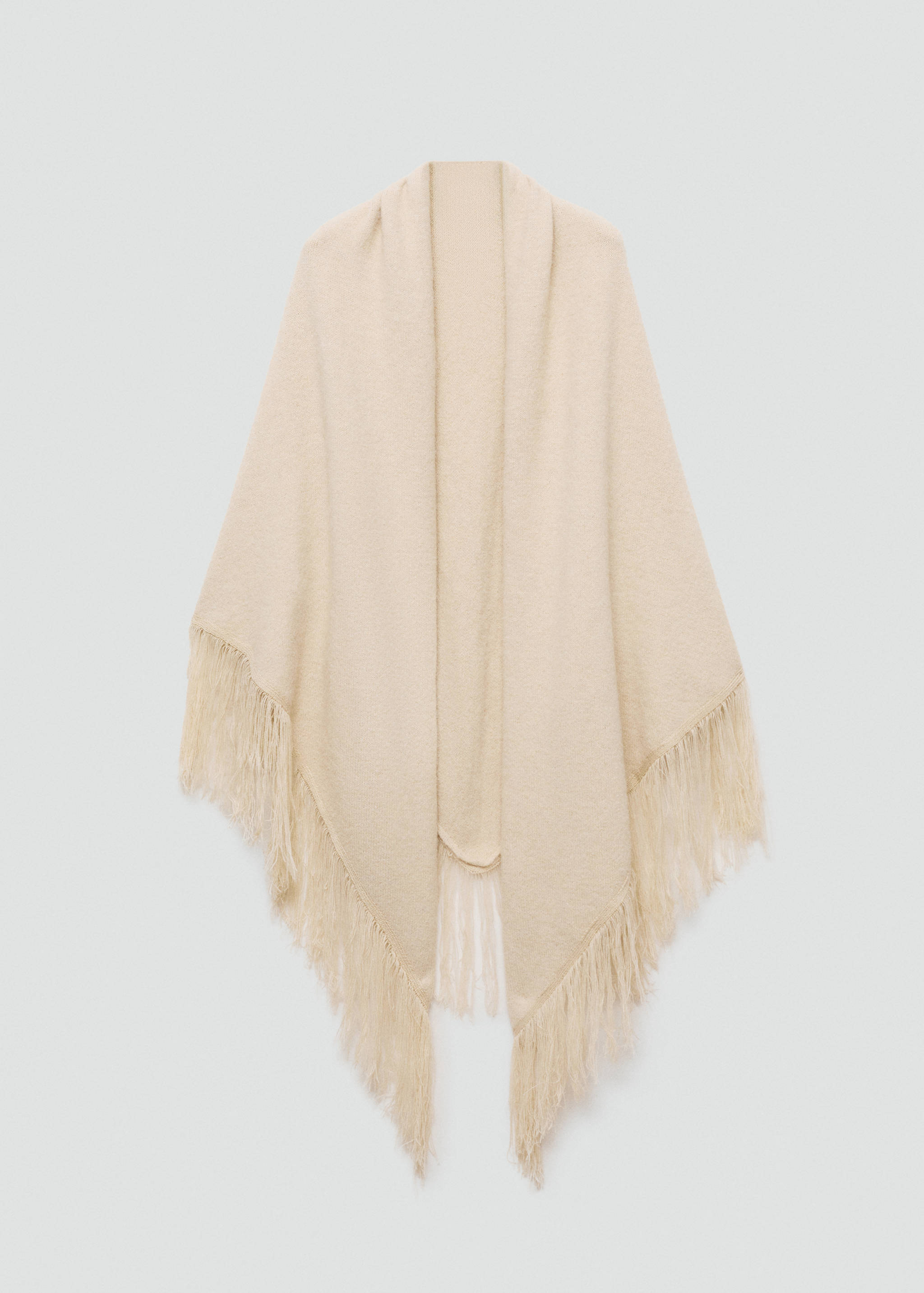 Xaile de malha com franjas nas extremidades - Artigo sem modelo