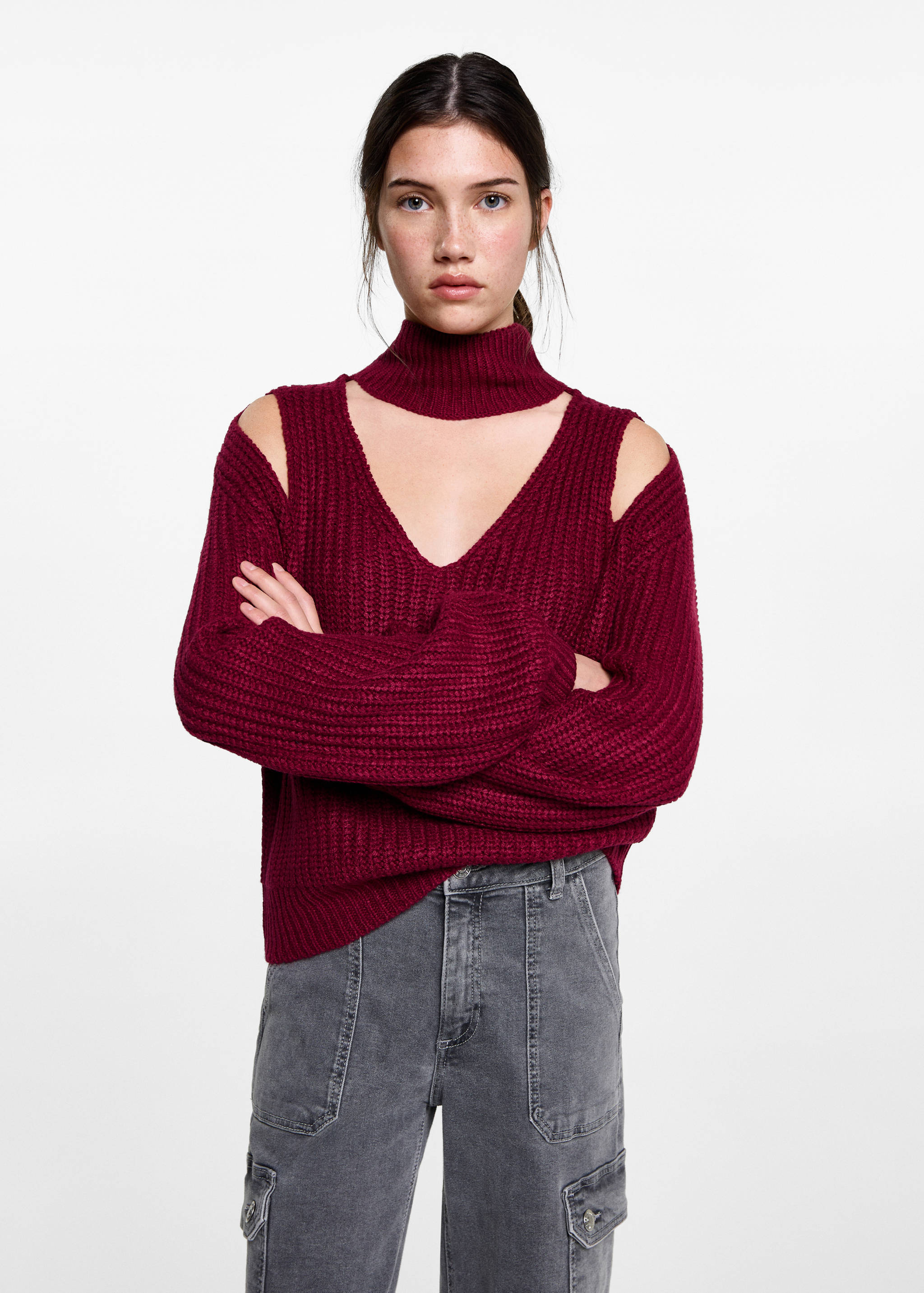 Pull-over oversize ouvertures - Plan moyen