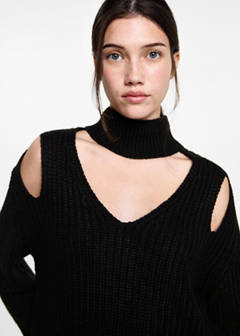 Oversized sweater with openings — Black 4