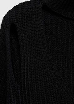 Oversized sweater with openings — Black 5
