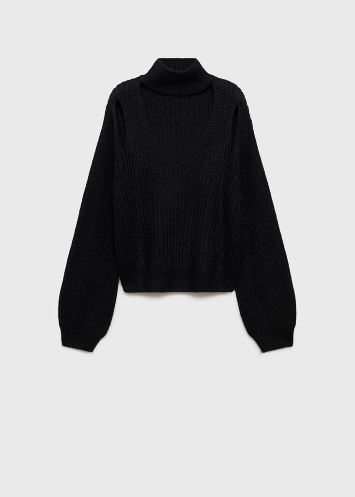Oversized sweater with openings — Black