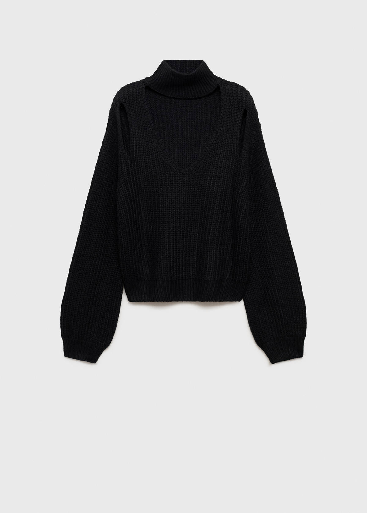 Oversized sweater with openings — Black