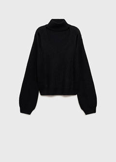 Oversized sweater with openings — Black 3