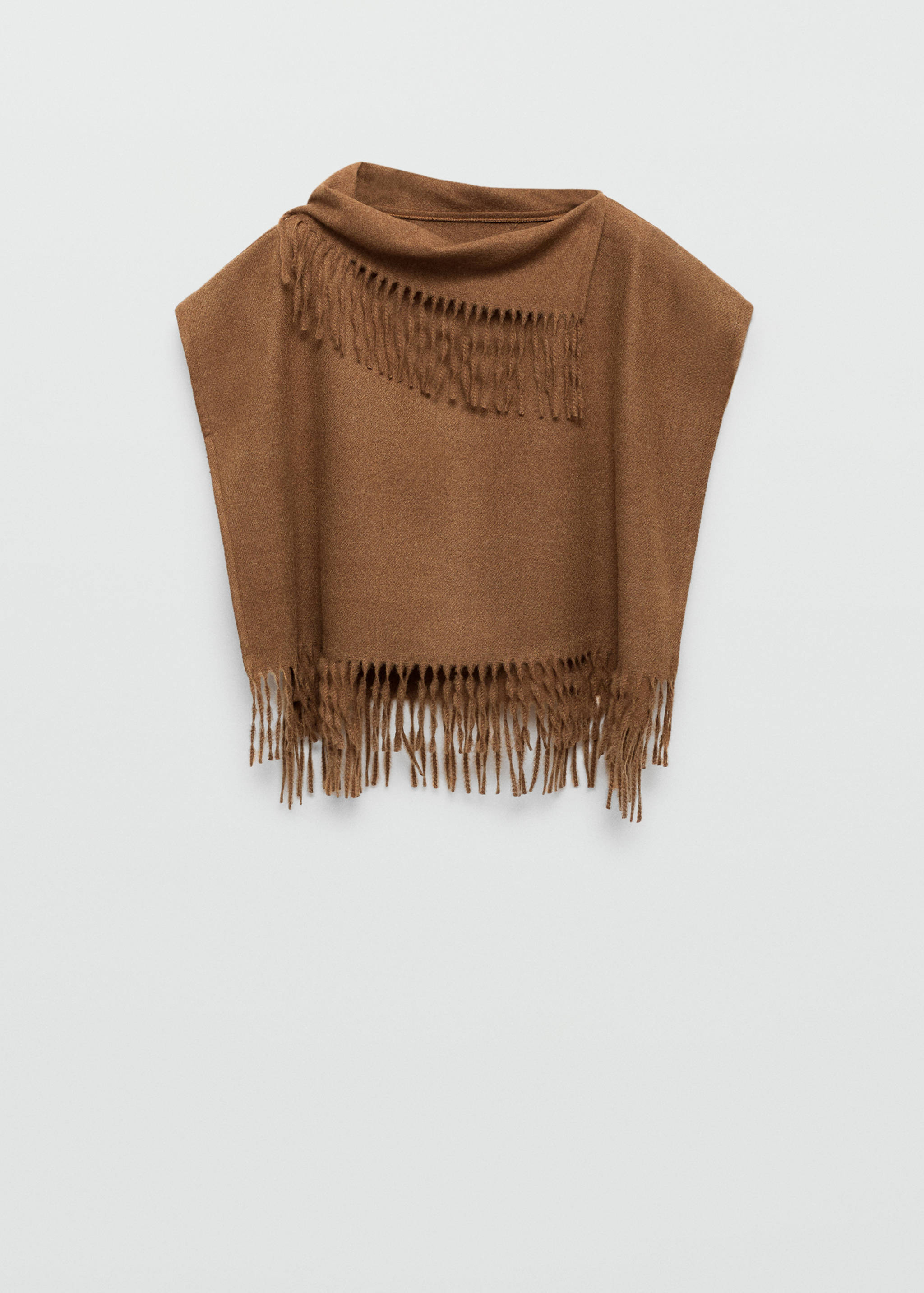 Knitted shawl with fringed ends - Article without model