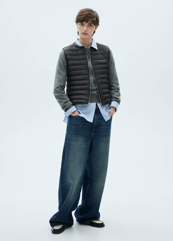 Quilted gilet — Black