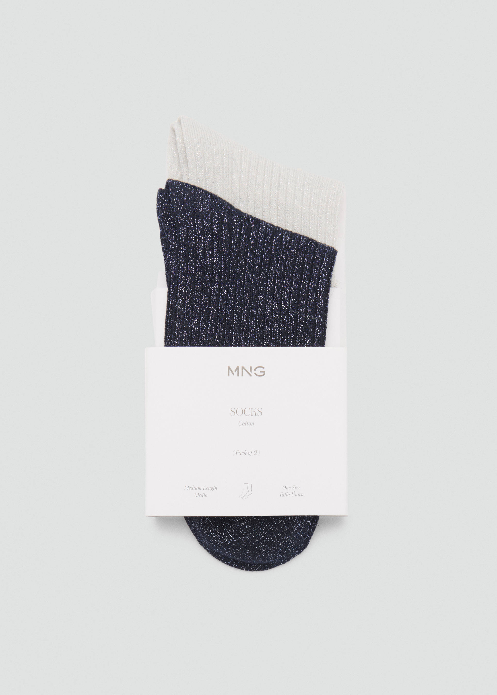 Pack of 2 ribbed lurex socks - Article without model