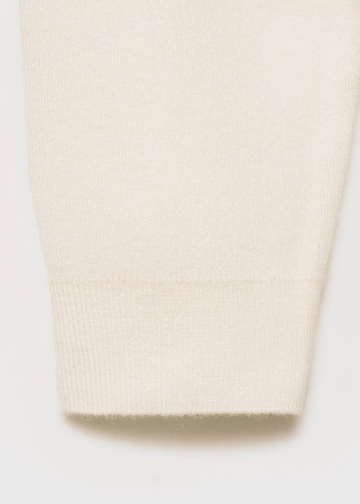 Perkins-neck sweater with zip — Ecru