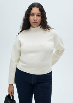 Perkins-neck sweater with zip — Ecru 7
