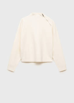 Perkins-neck sweater with zip — Ecru 8