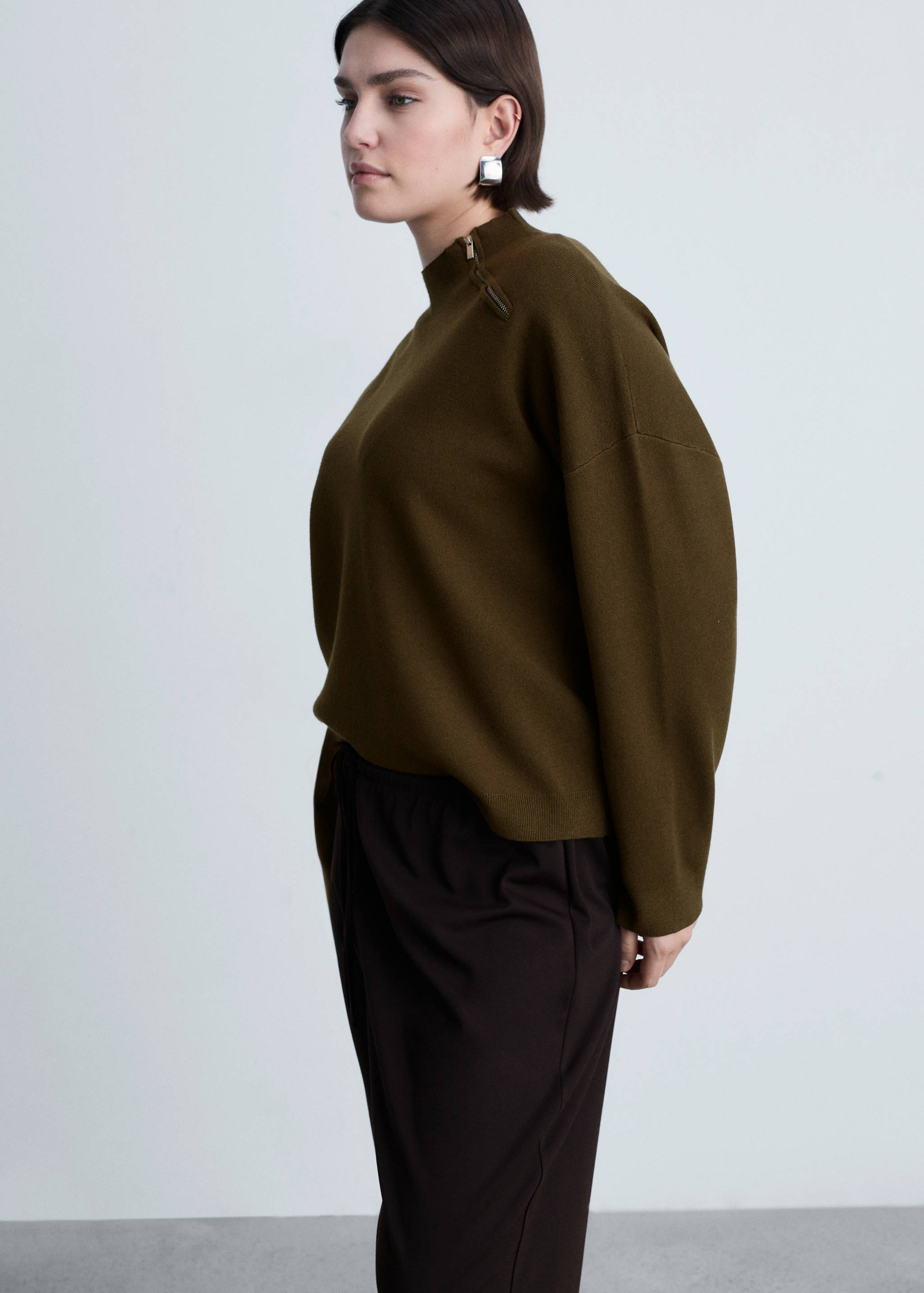 Perkins-neck sweater with zip - Details of the article 5