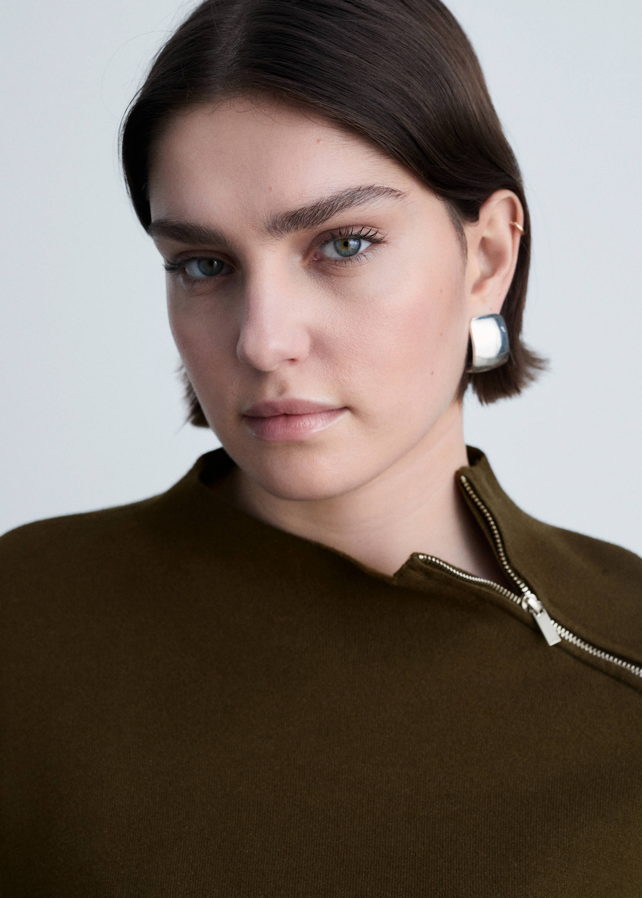 Perkins-neck sweater with zip - Details of the article 4