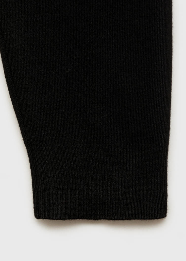 Perkins-neck sweater with zip — Black