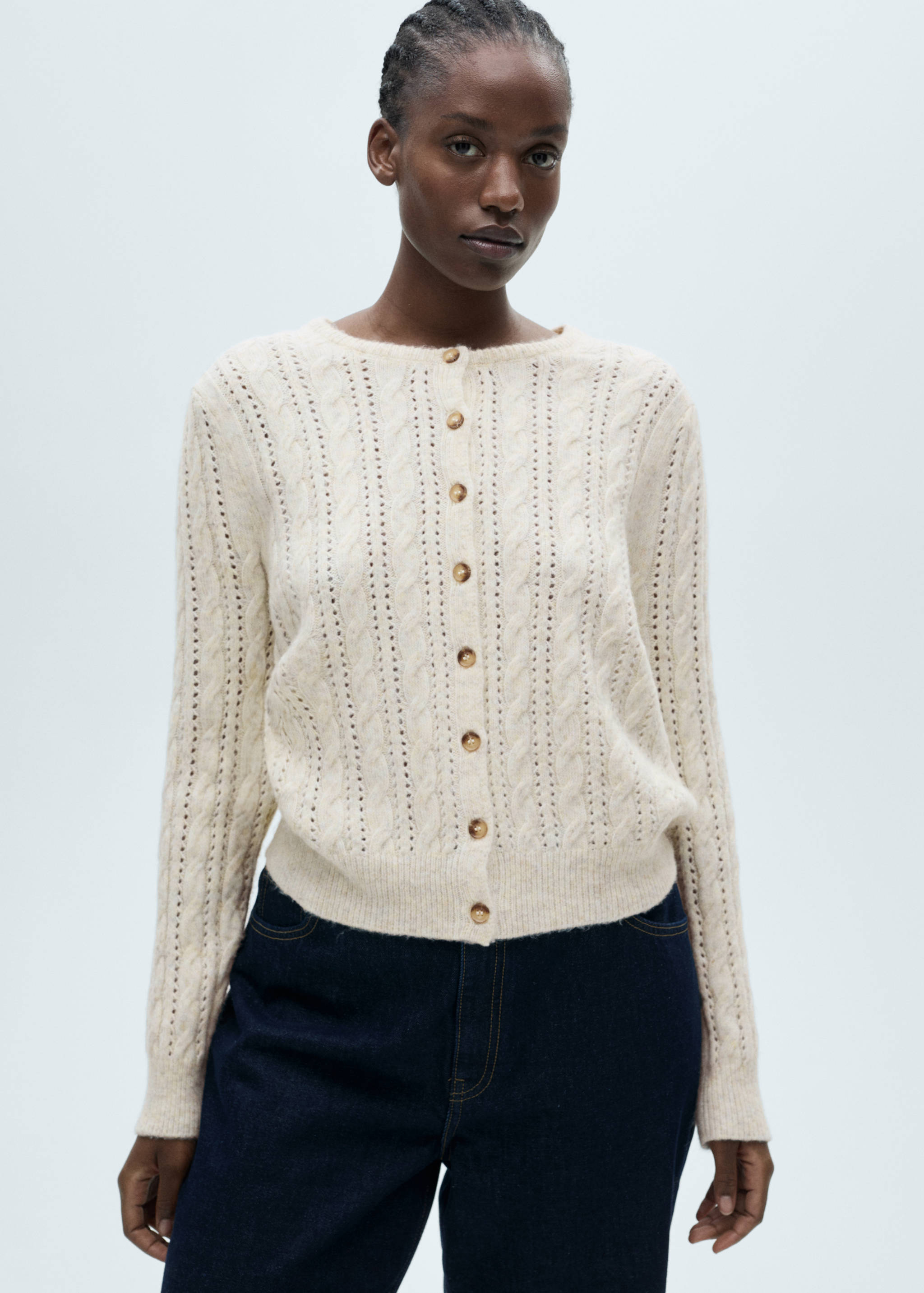 Cardigan torsadé détails ajourés - Détail de l'article 5