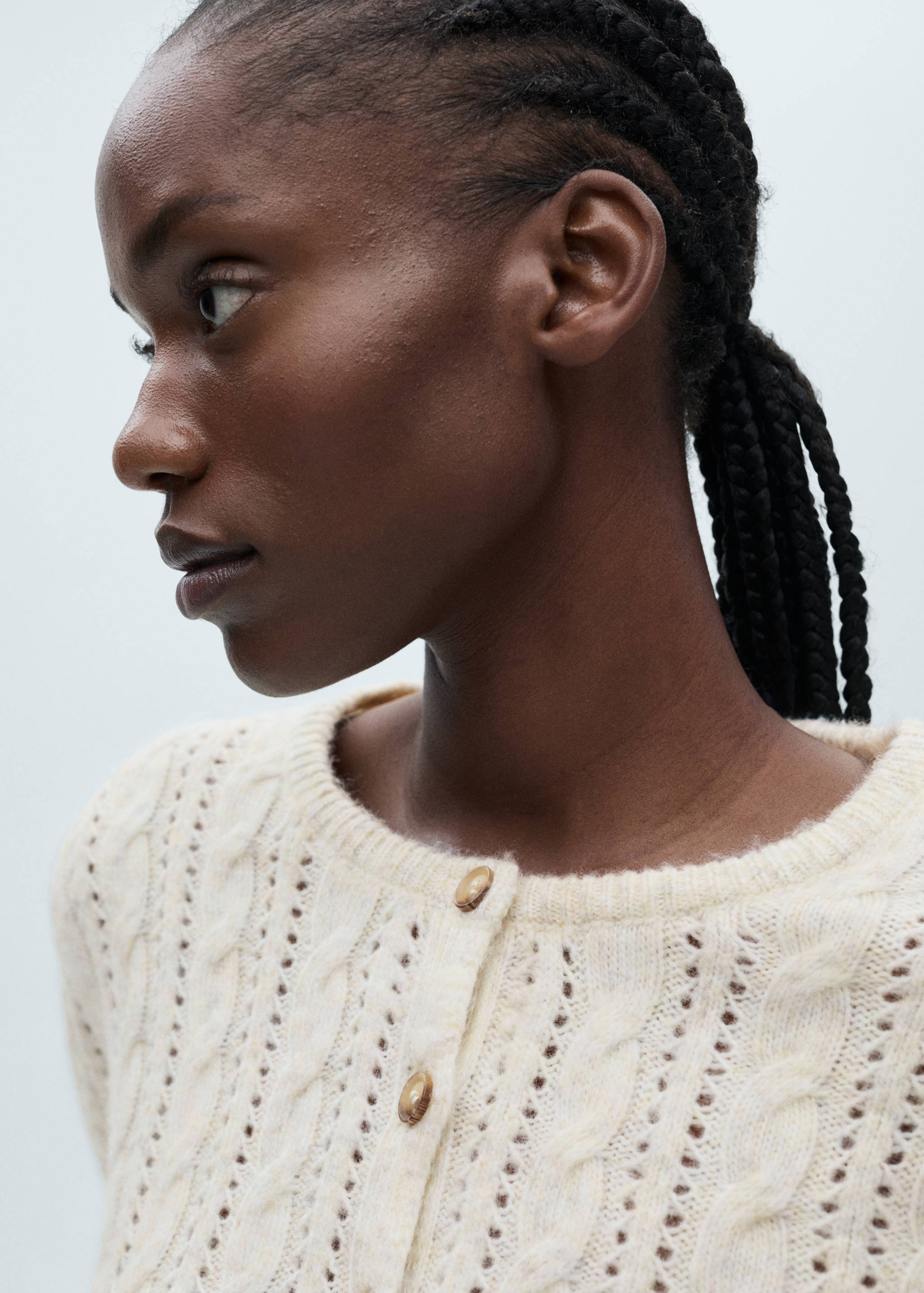 Cardigan torsadé détails ajourés - Détail de l'article 4