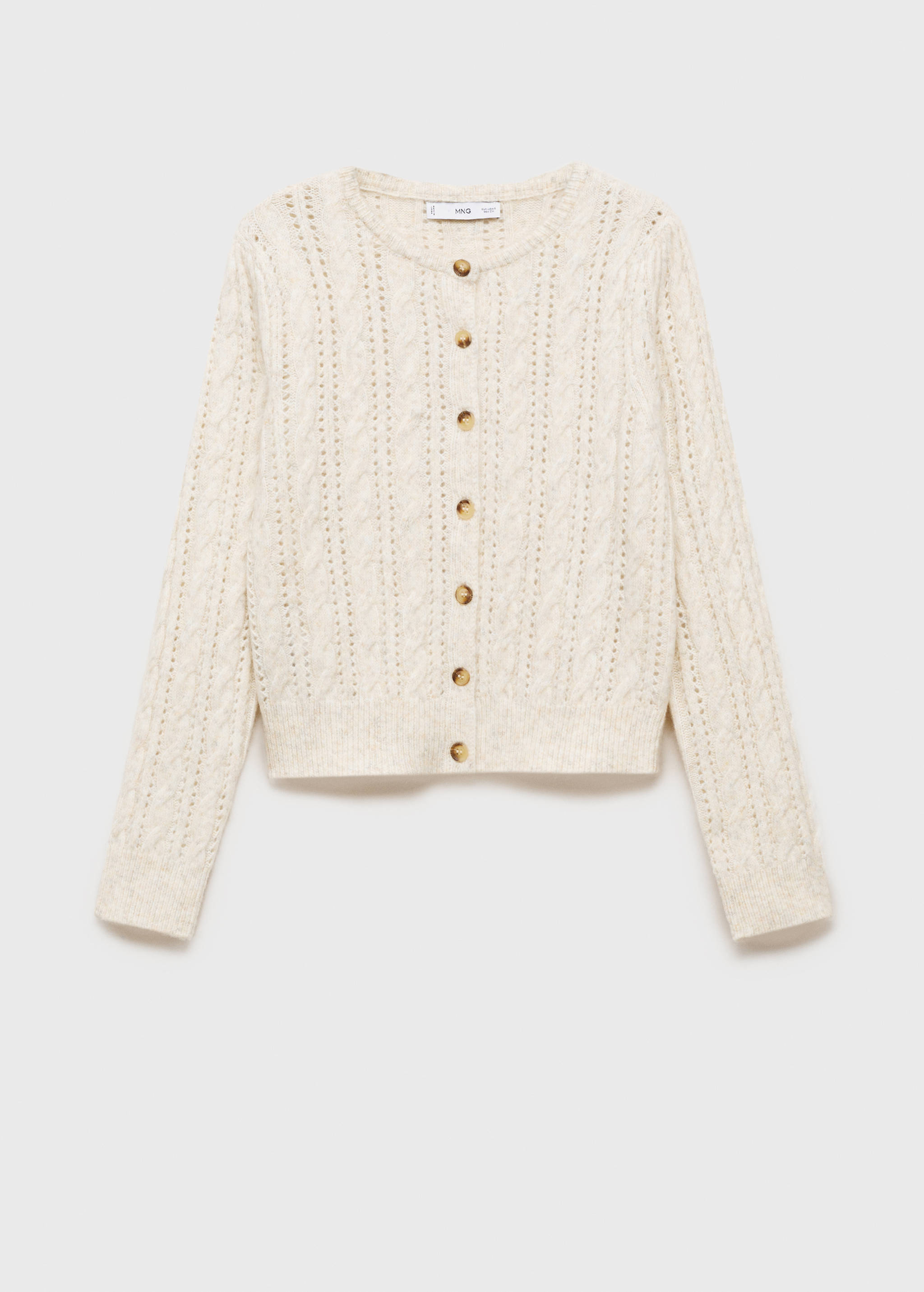 Zopfmuster-Cardigan mit Ajourdetails - Artikel ohne Model