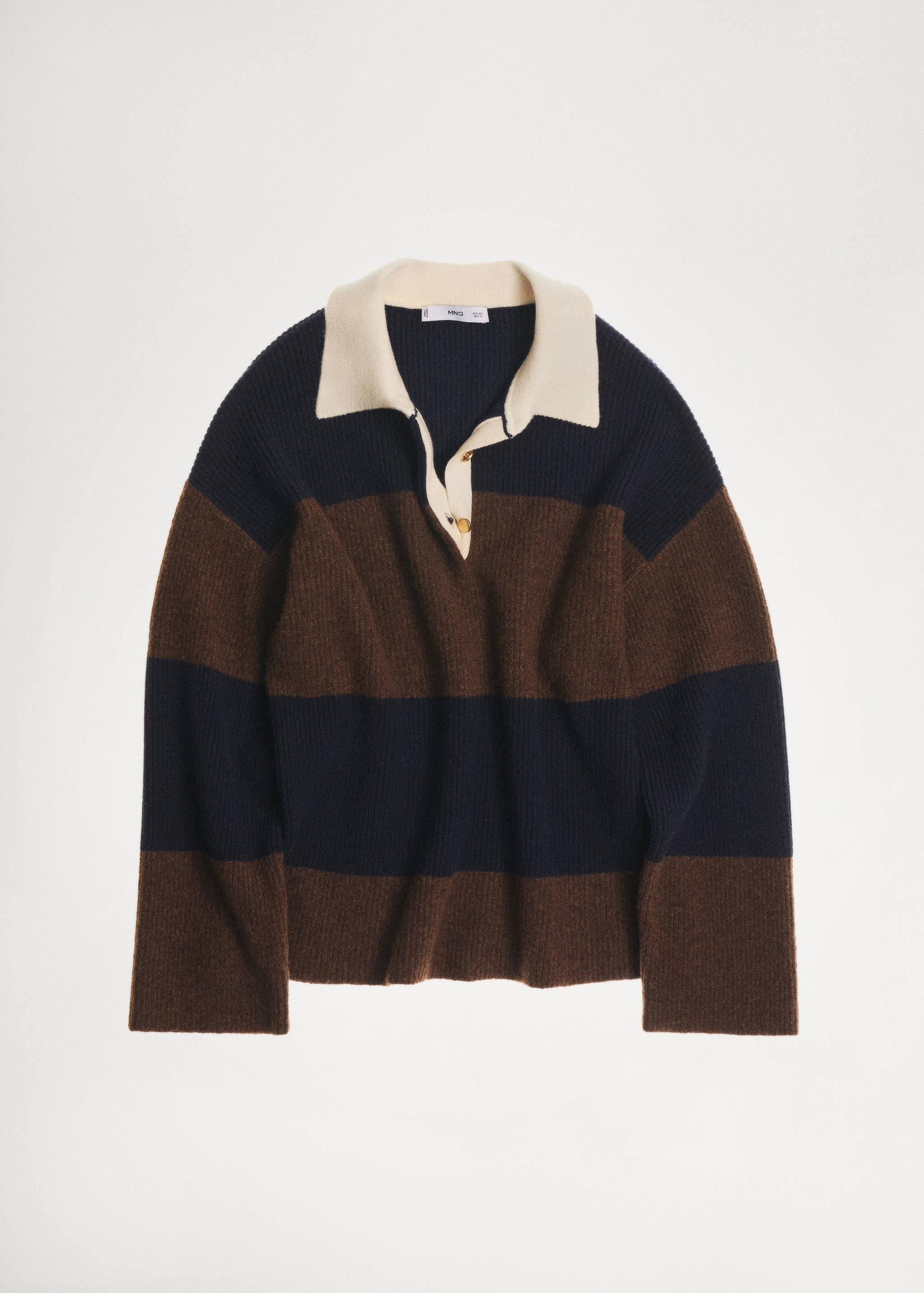 Striped polo-neck sweater - Details of the article 7