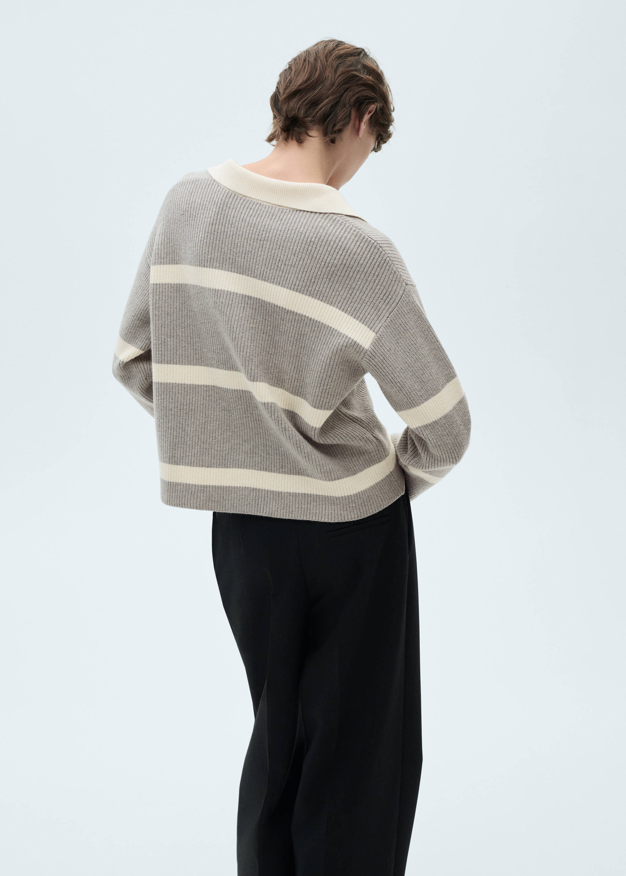 Knitted polo-neck sweater - Reverse of the article
