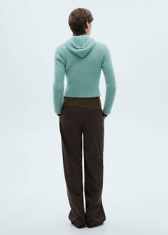 Faux-fur hooded sweater — Turquoise 3