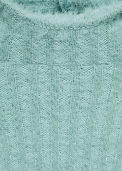 Faux-fur hooded sweater — Turquoise 6