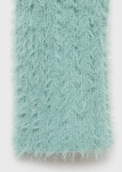 Faux-fur hooded sweater — Turquoise 7